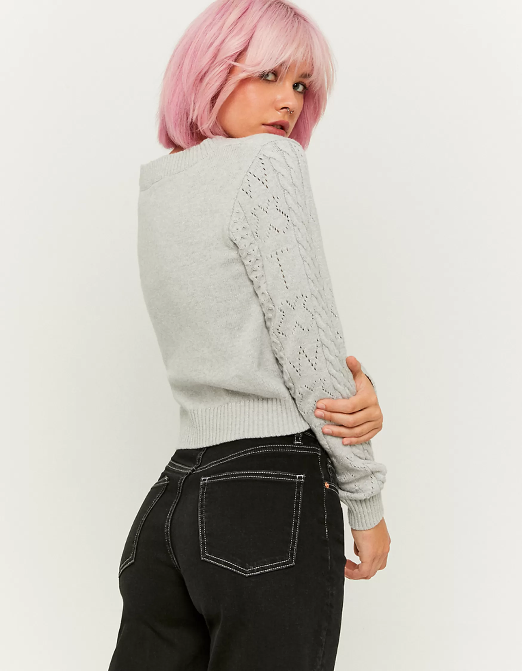 Best Sale Pull Manches Longues Basique Maille