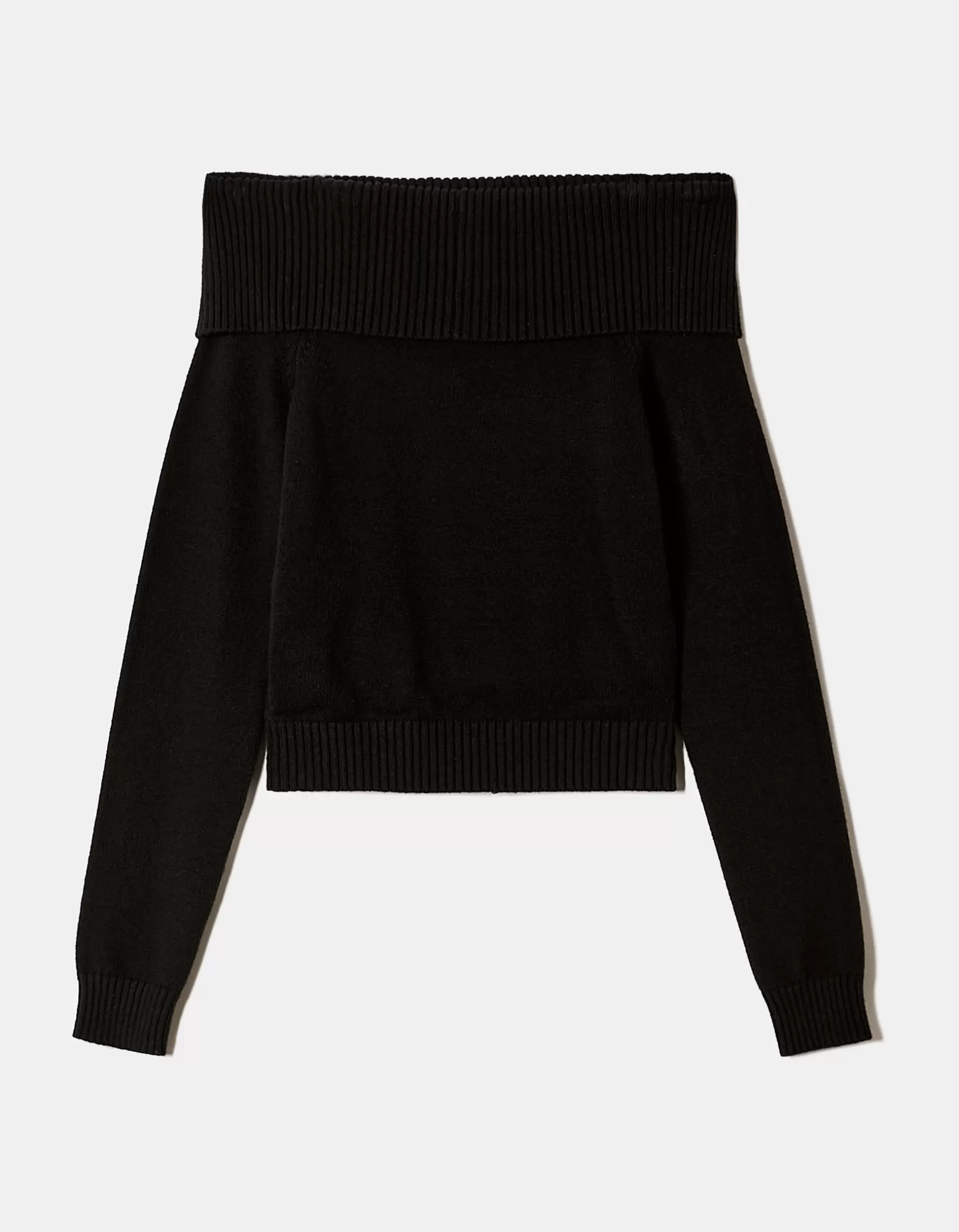 Outlet Pull Ajusté avec Encolure Épaules Dénudées Maille