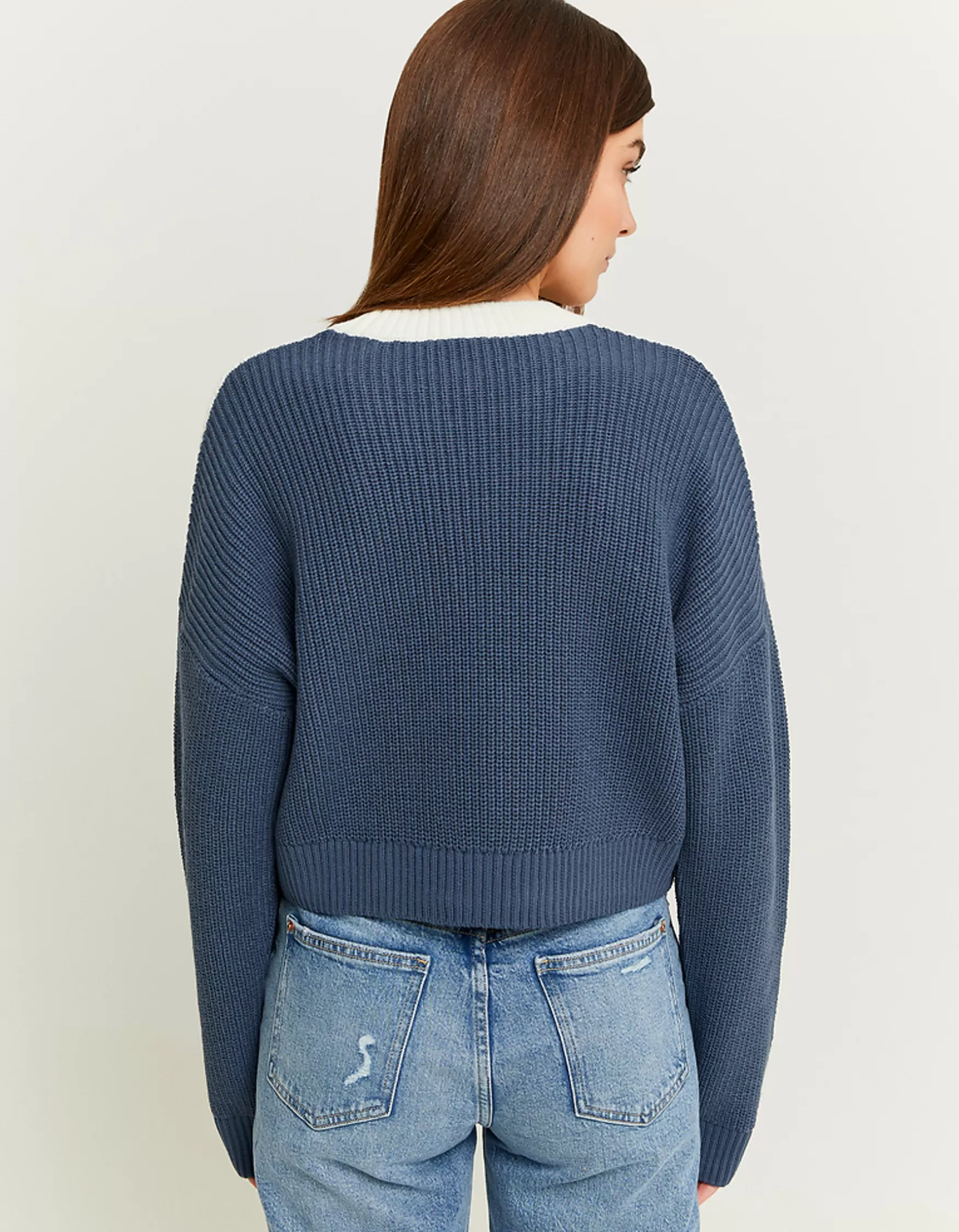 New Pull Rayé Court Coupe Décontractée Maille