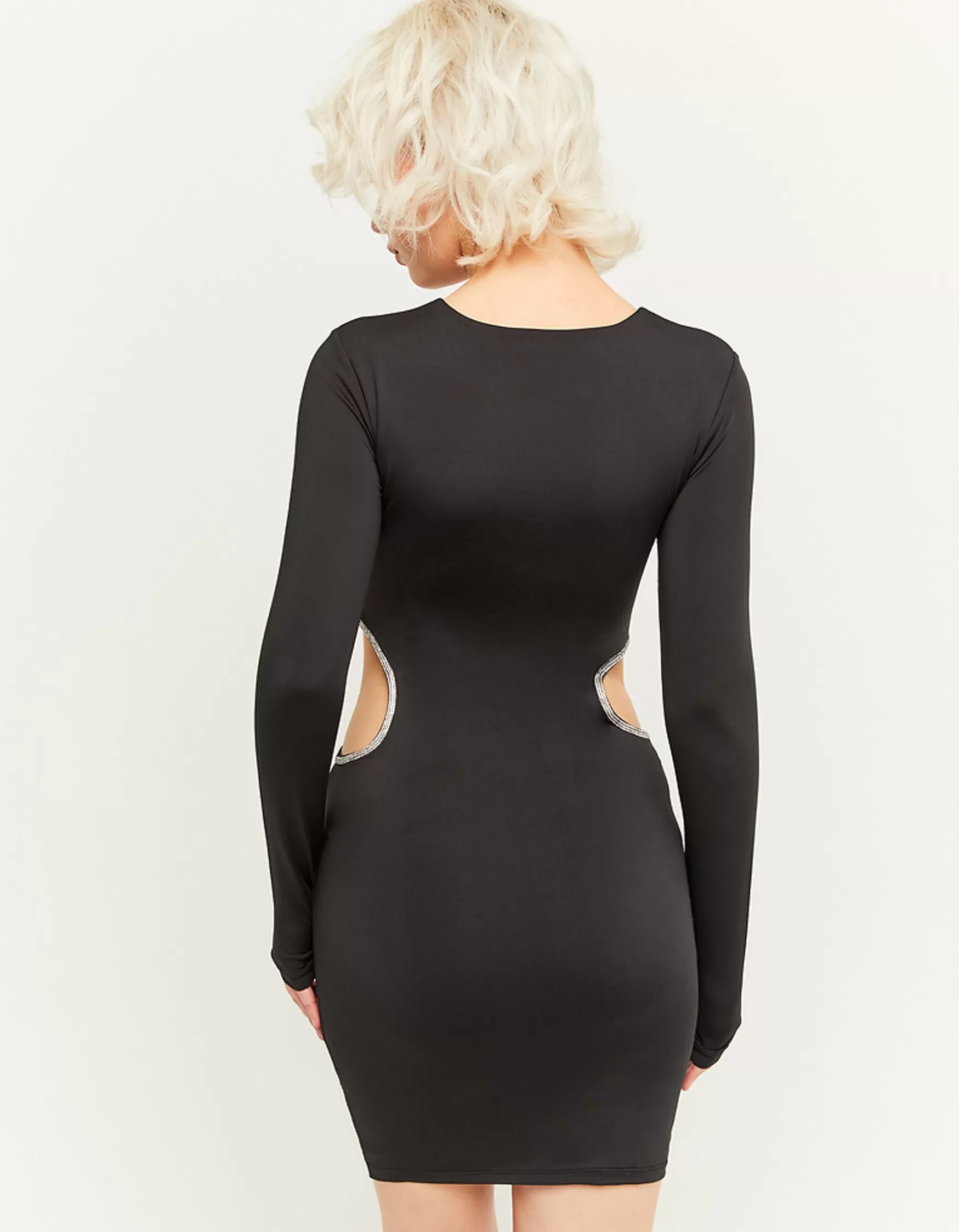 Cheap Robe Courte e avec Découpe et Détail en Strass Robes