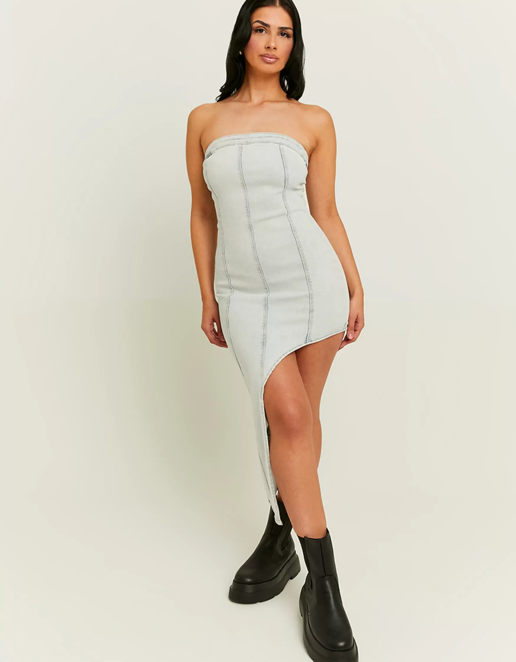 Discount Robe Délavée en Jean avec Fente à l'Avant Robes