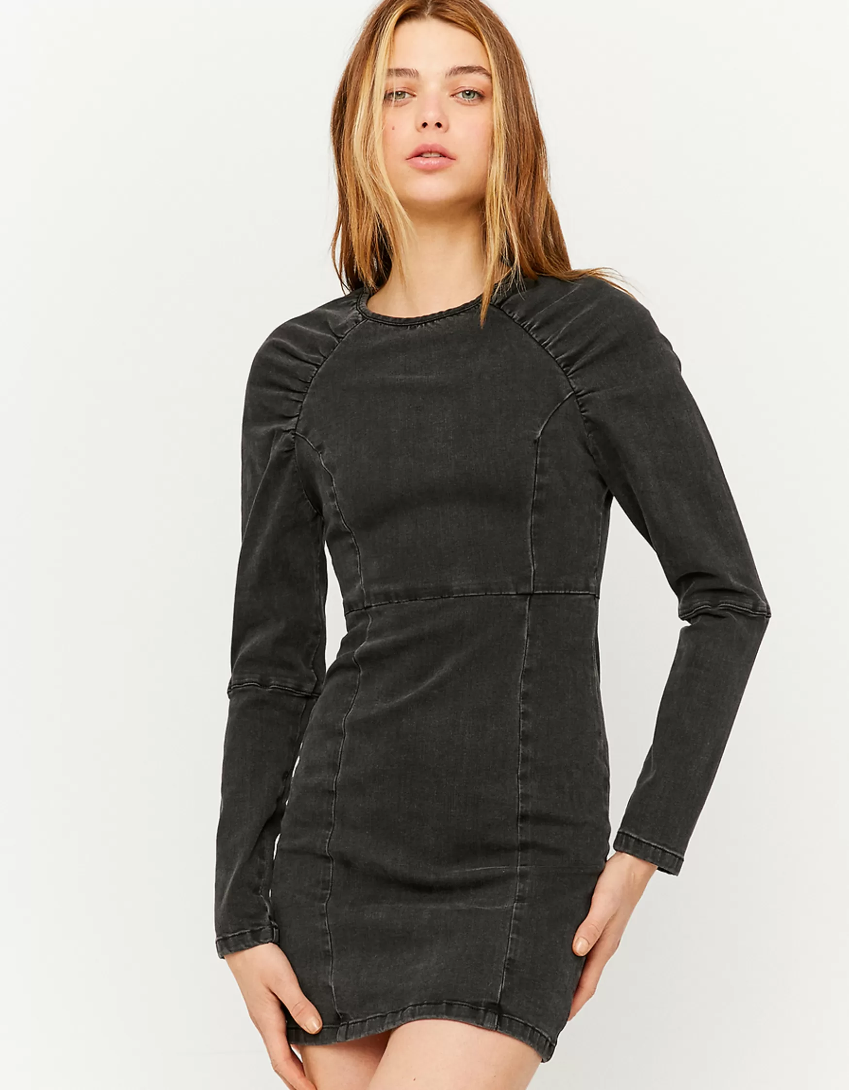 Store Robe en Jean Manches Bouffantes Robes
