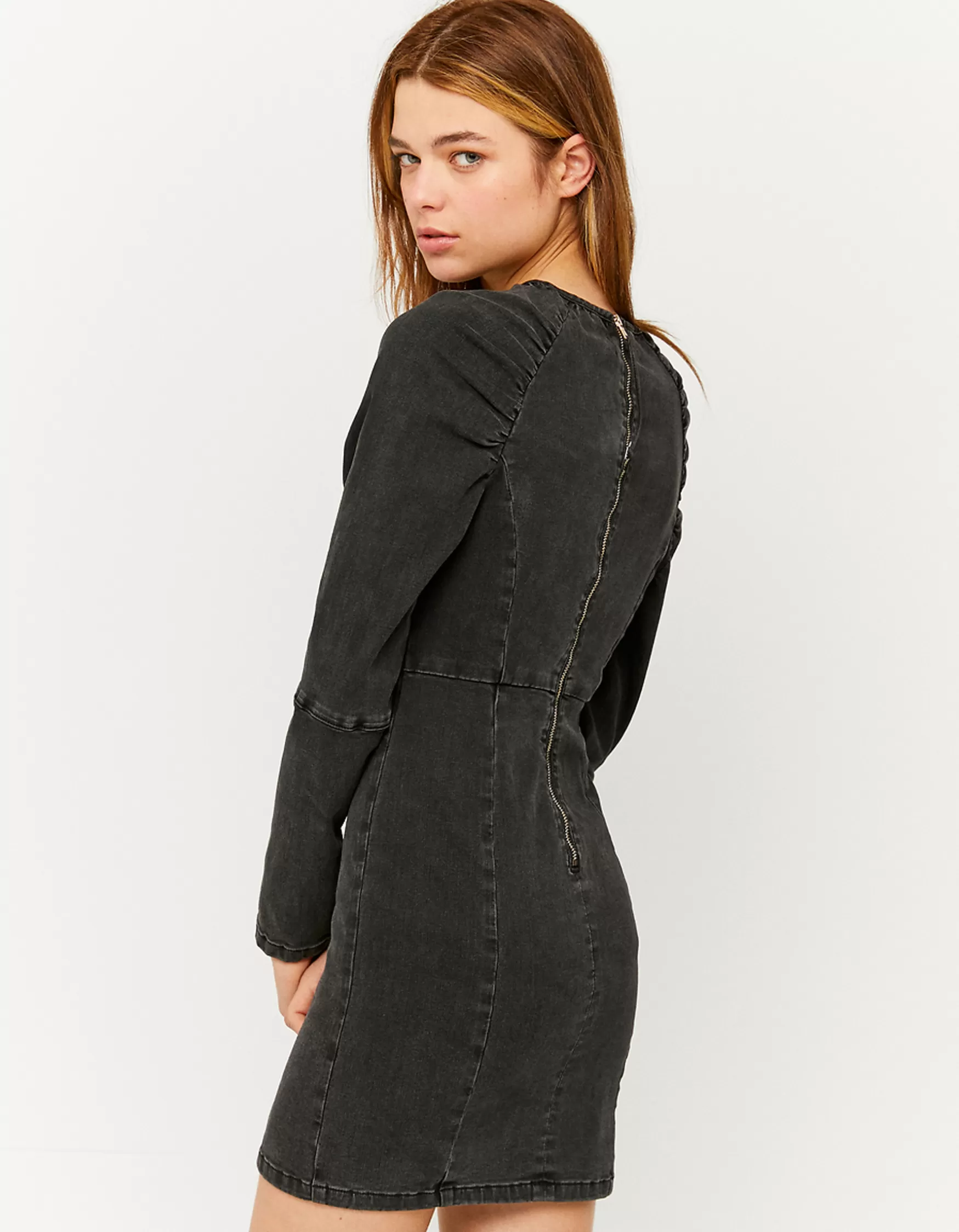 Store Robe en Jean Manches Bouffantes Robes