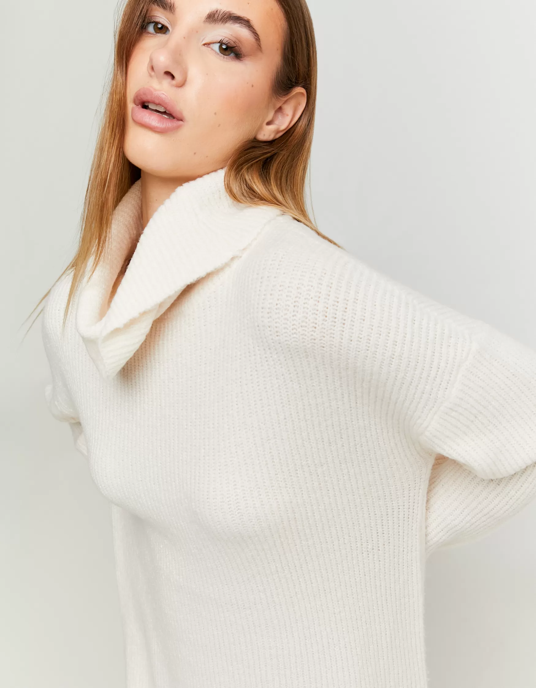 Best Sale Robe en Maille avec Large Col Roulé Robes