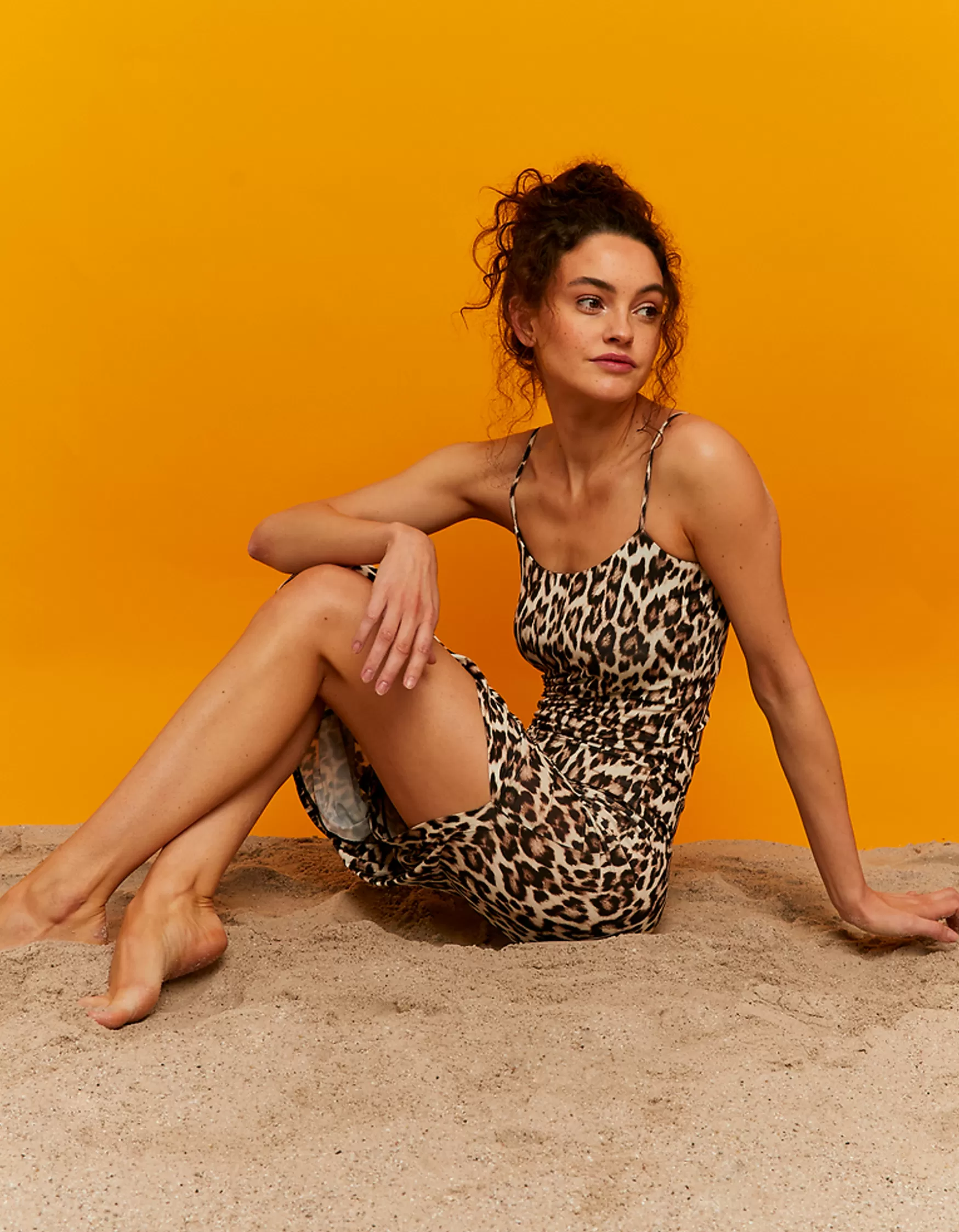Clearance Robe Longue Imprimé Léopard Robes