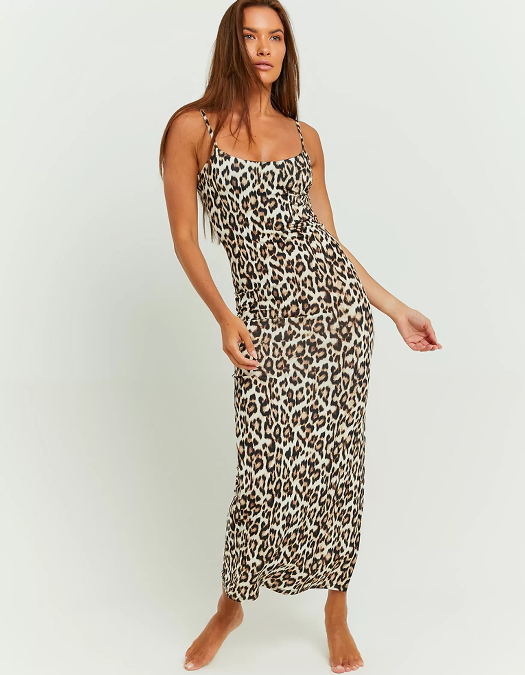 Clearance Robe Longue Imprimé Léopard Robes