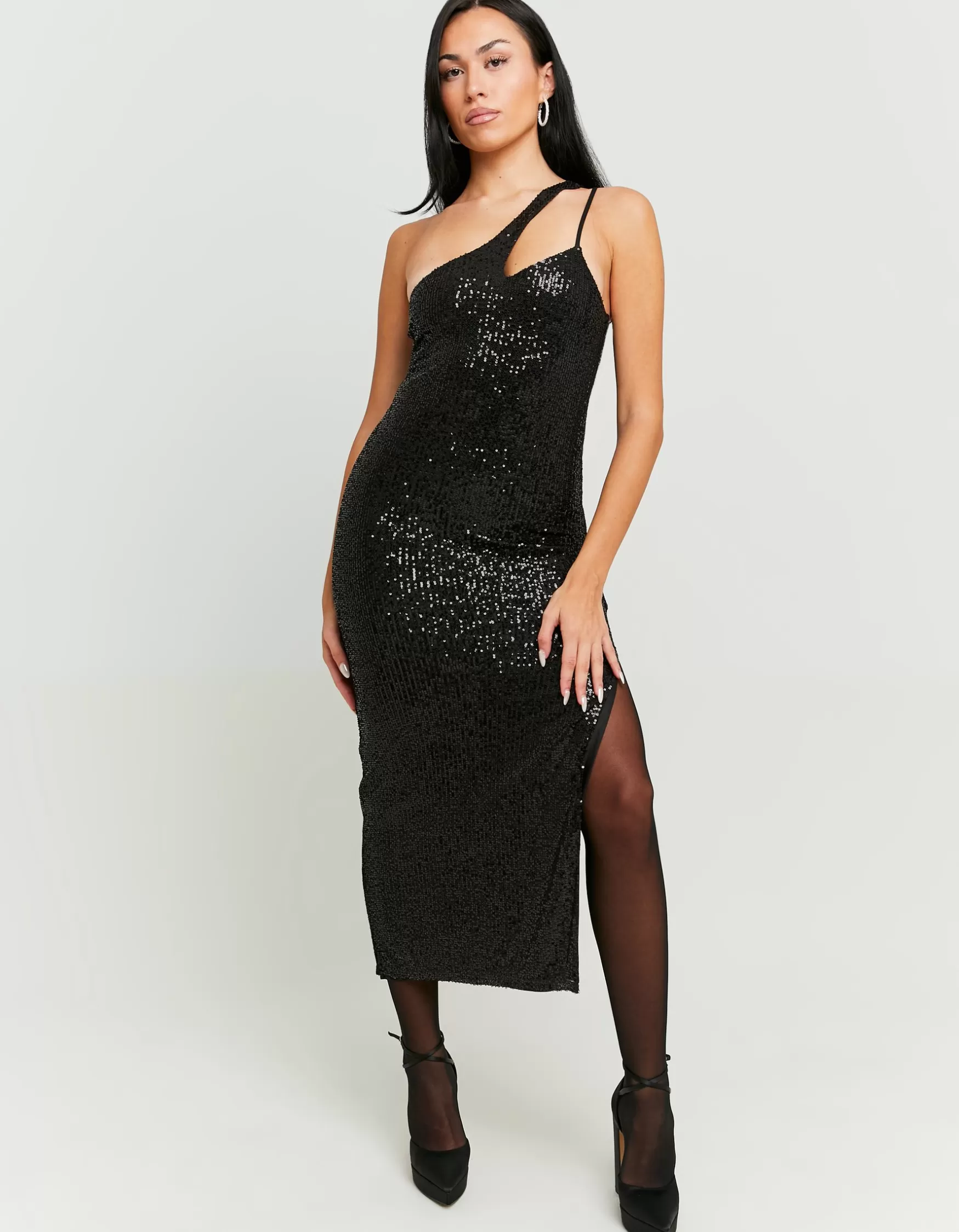 Cheap Robe Longue e Asymétrique avec Sequins Robes