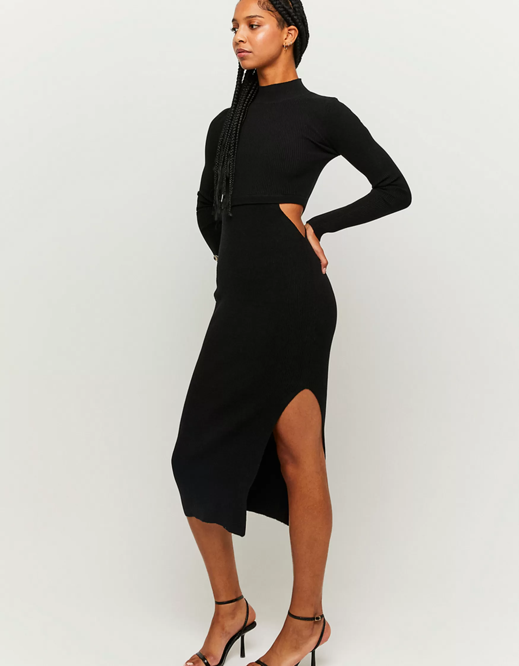 Online Robe midi en maille à découpes Maille | Robes