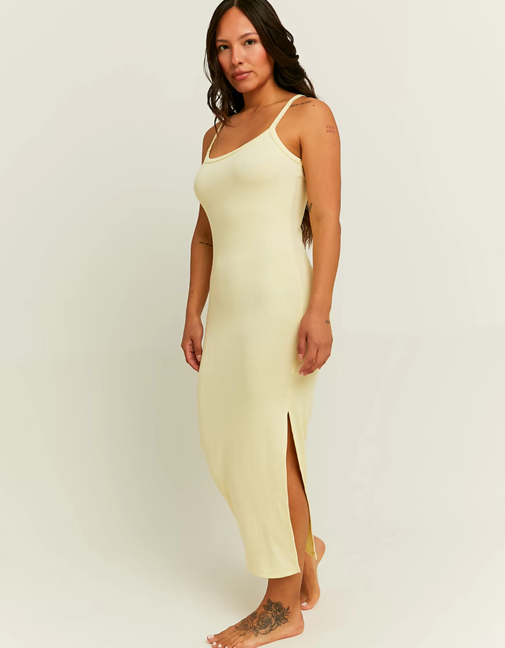 Store Robe Midi Basique avec Fente Latérale Robes