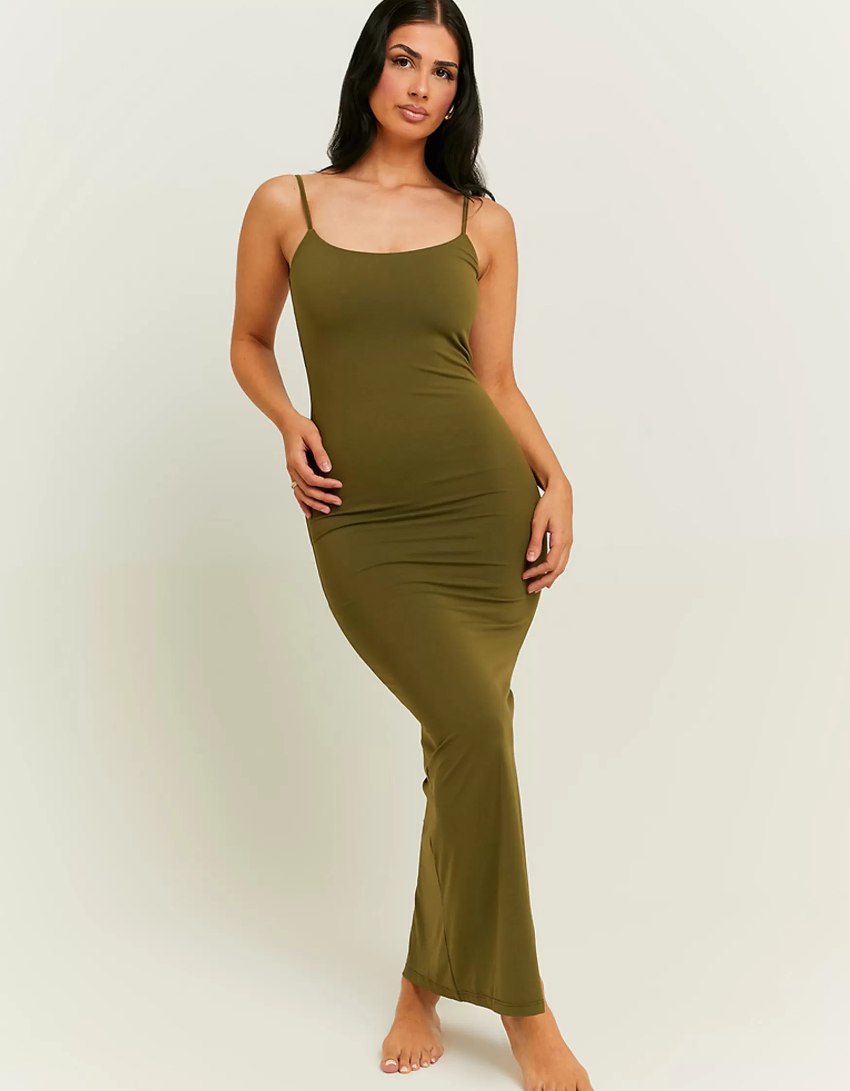 New Robe Midi e Basique avec Fente à l'Avant Robes