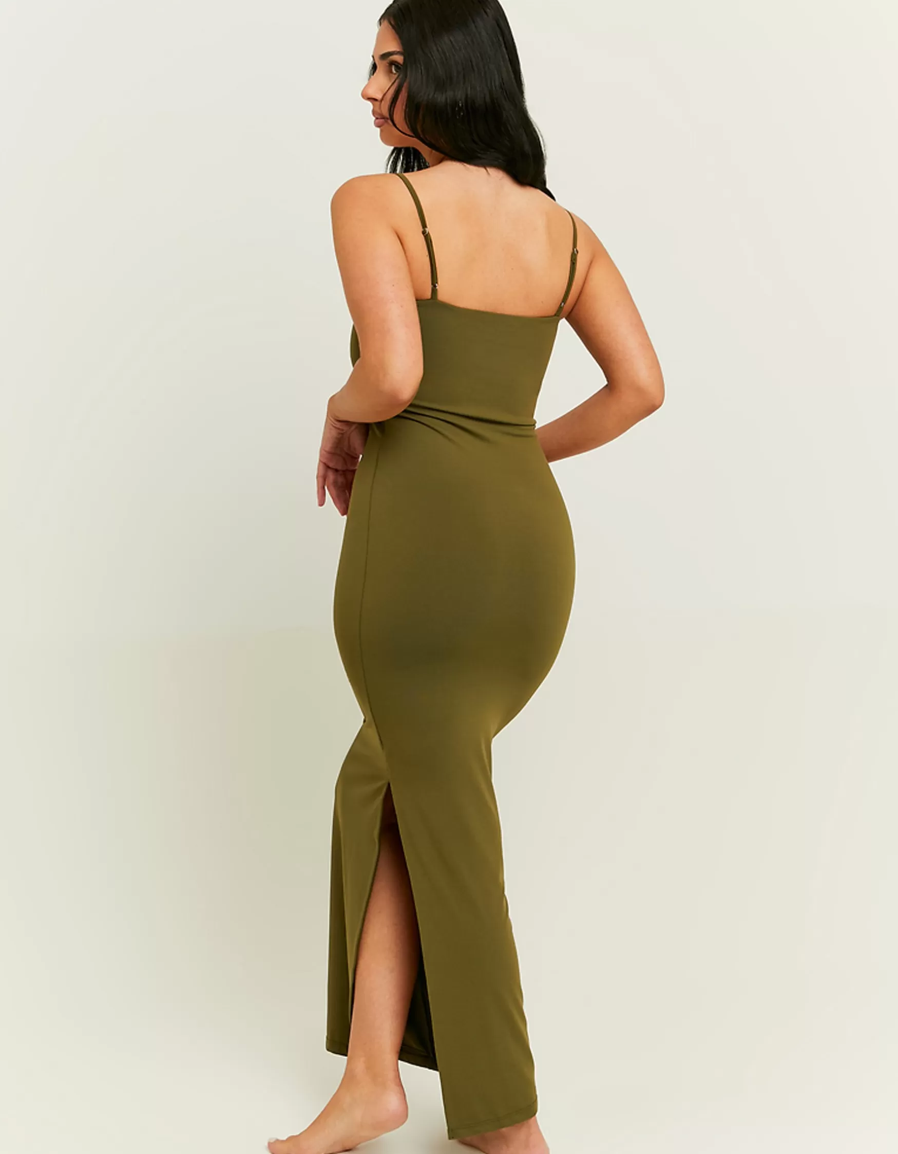 New Robe Midi e Basique avec Fente à l'Avant Robes