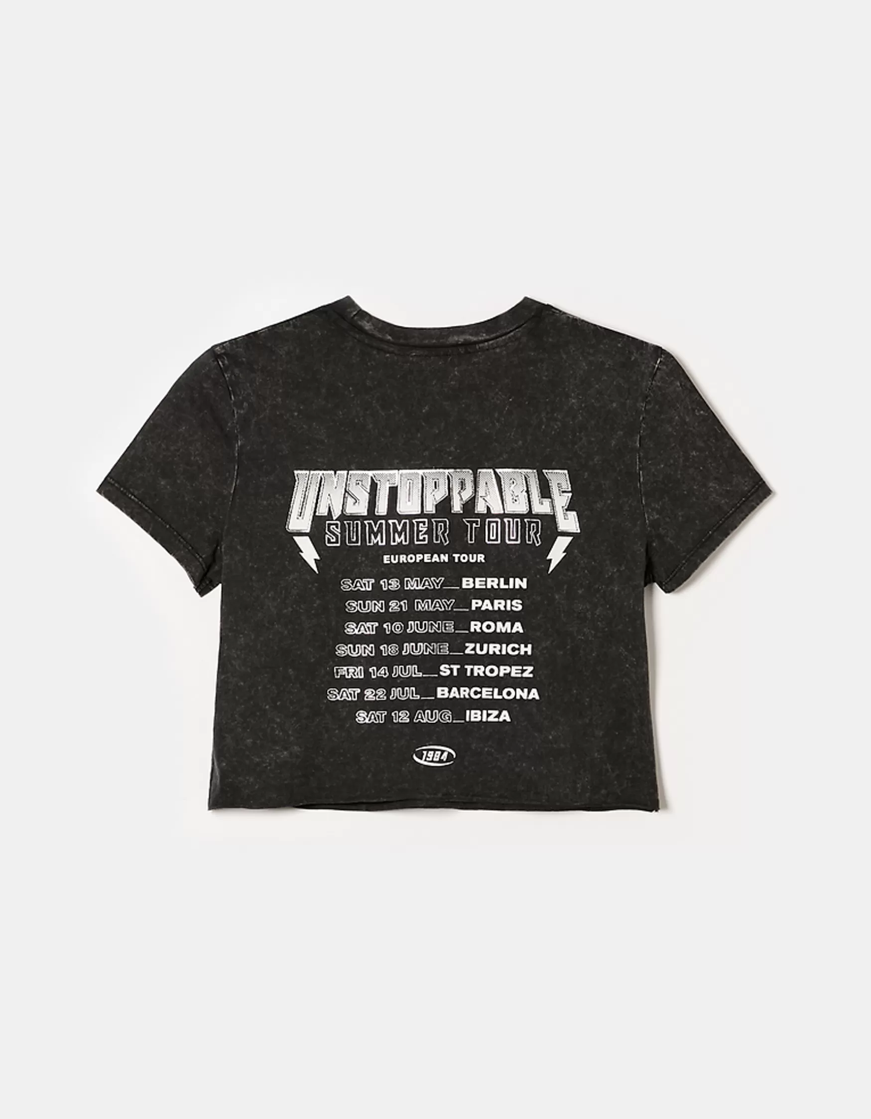 New Schwarzes bedrucktes T-Shirt T-Shirts Imprimés