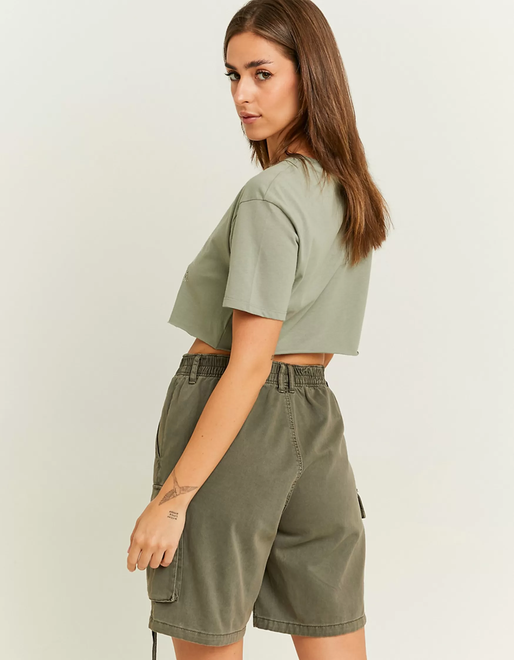 Discount Short Cargo Brun Taille Mi-Haute Shorts