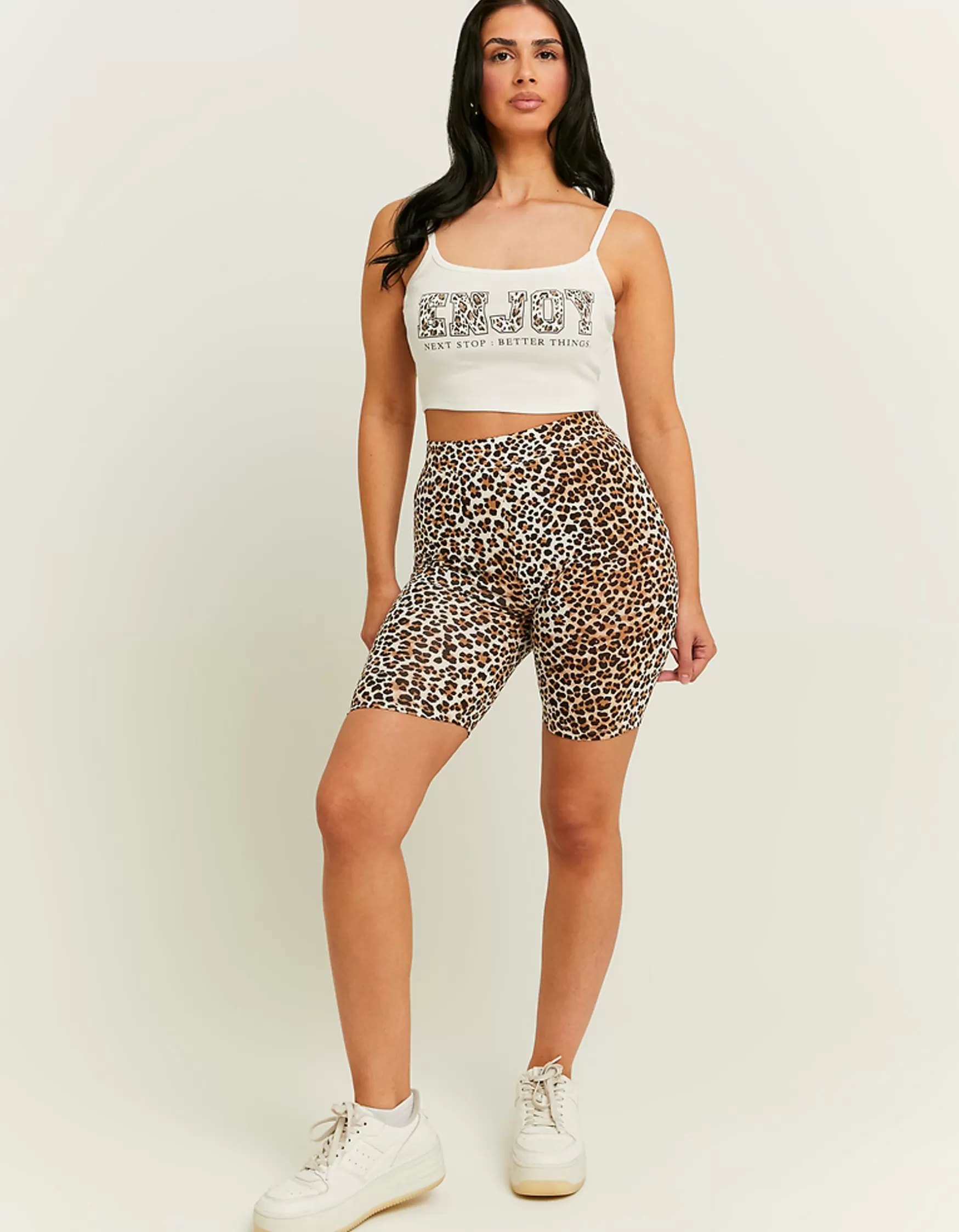 Cheap Short Cycliste Imprimé Animalier Taille Haute Leggings