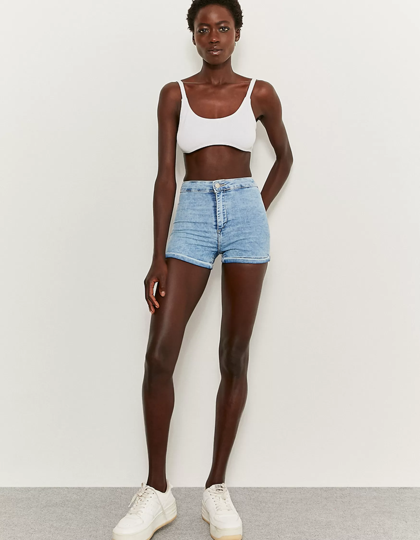 Hot Short Skinny en Jean Taille Haute Shorts