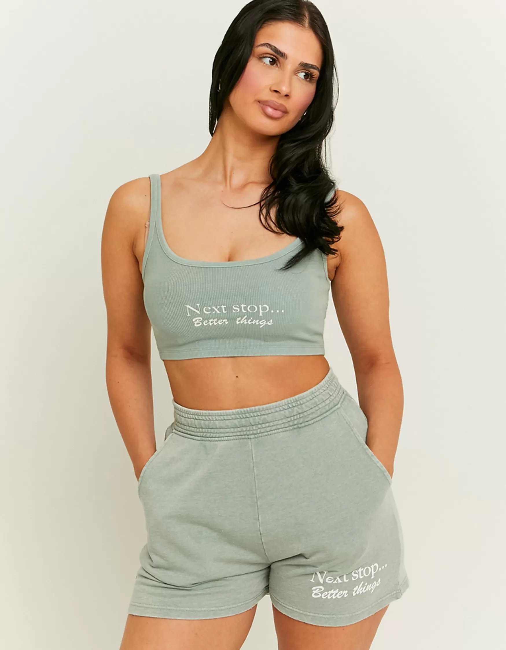 Shop Short Sporty Khaki Imprimé Shorts | Sweats & Hoodies