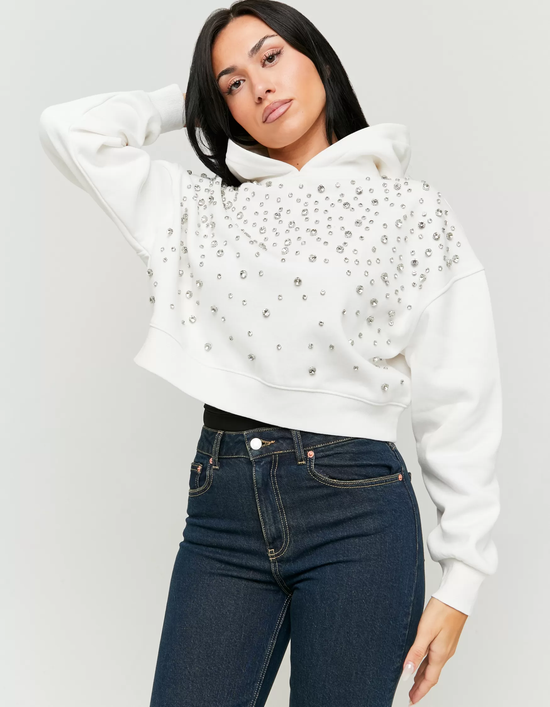 Fashion Sweat à Capuche avec Strass Sweats & Hoodies