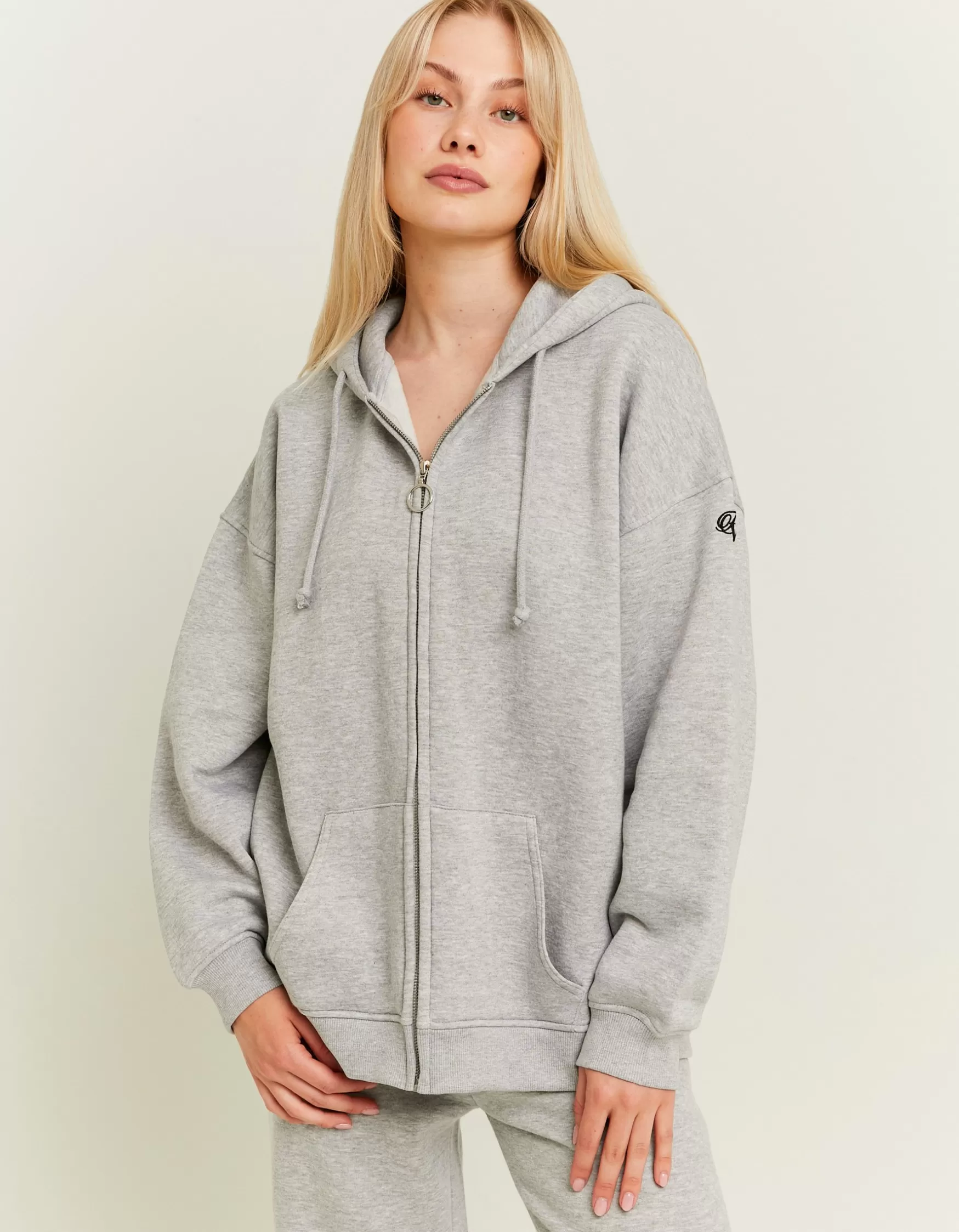 Cheap Sweat à Capuche avec Broderie et Zip Sweats & Hoodies