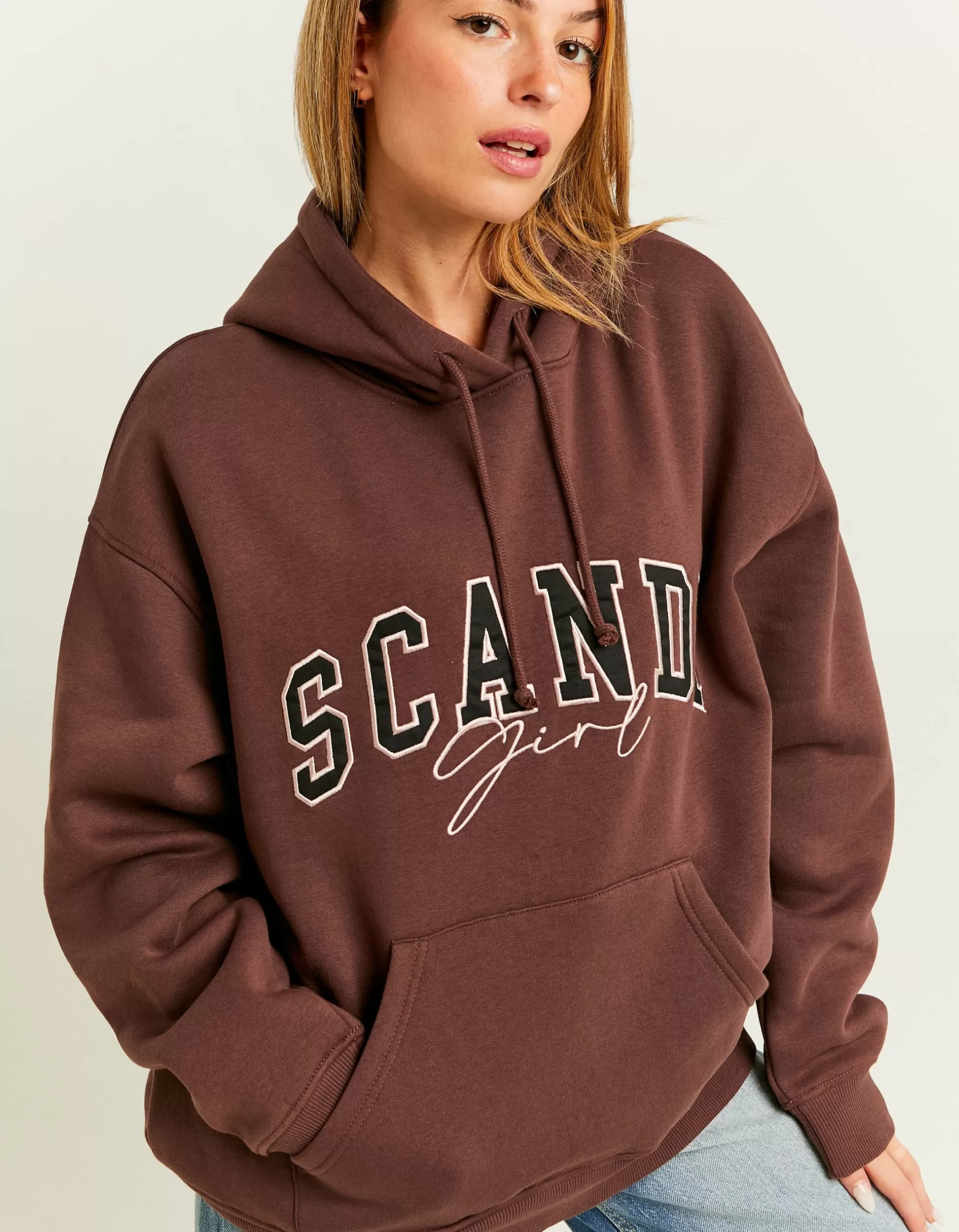 Discount Sweat Brun Oversize avec Imprimé Sweats & Hoodies