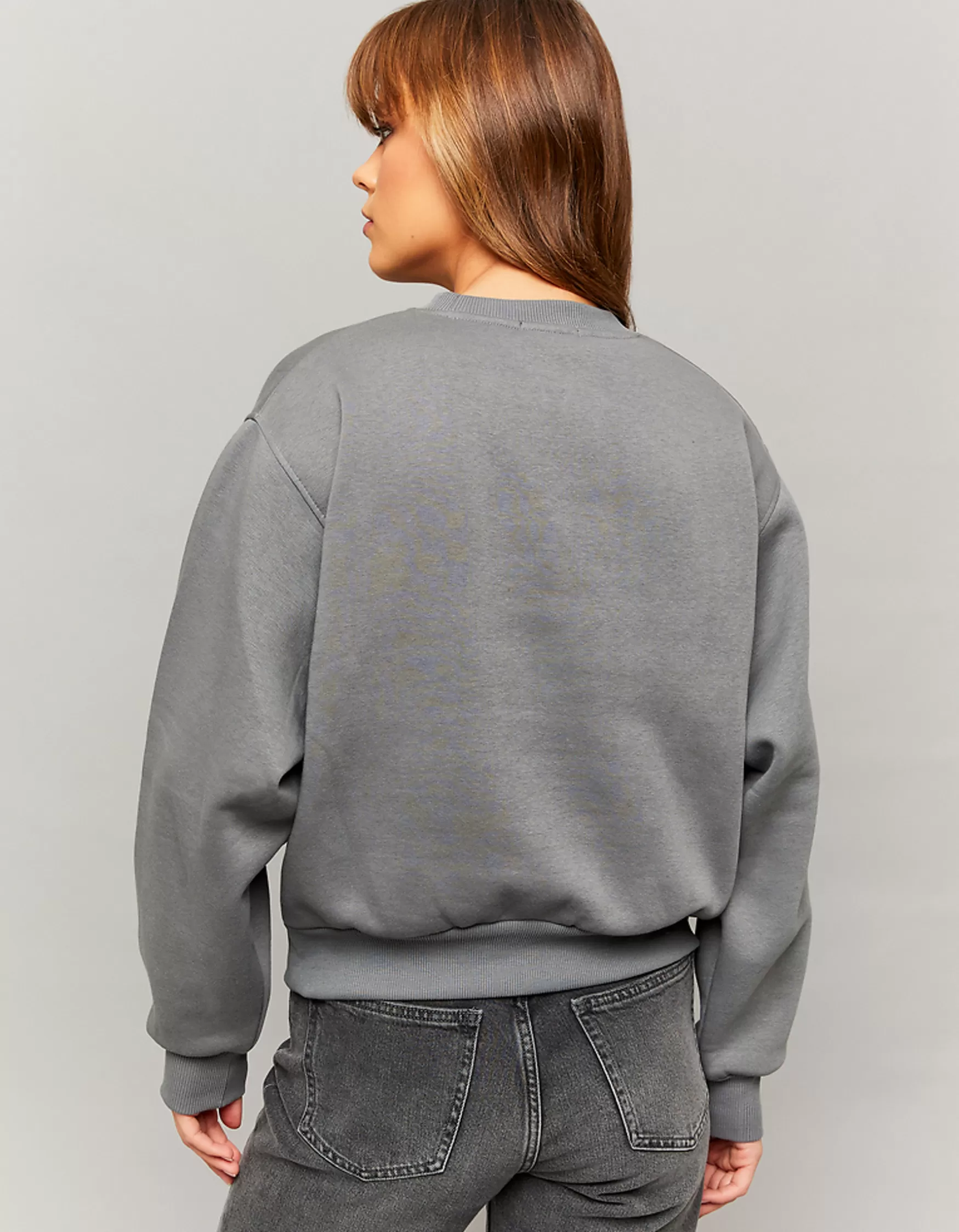 Cheap Sweat imprimé oversize avec strass Sweats & Hoodies