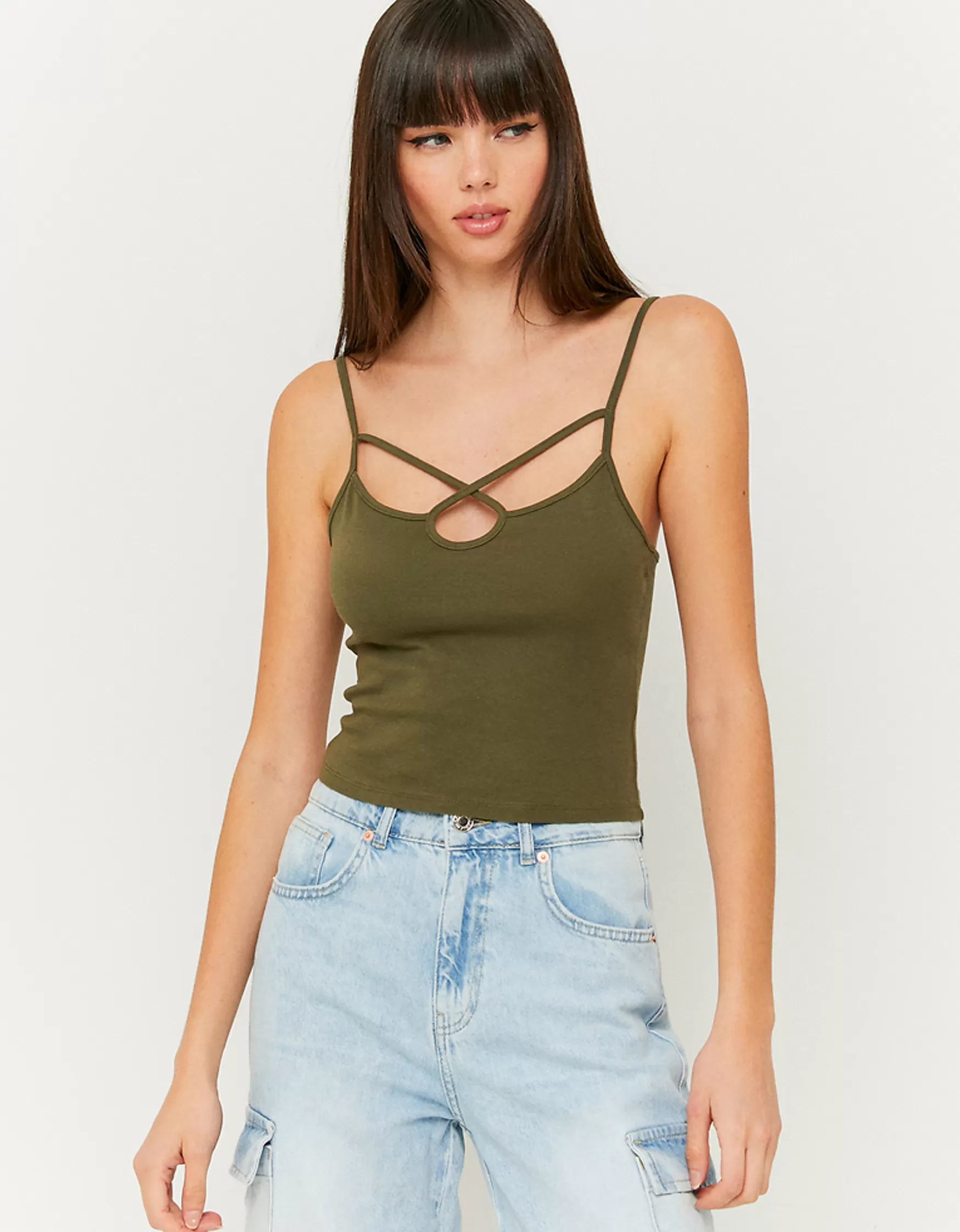 Sale Top Court à Découpes Vert Tops | T-Shirts Basiques