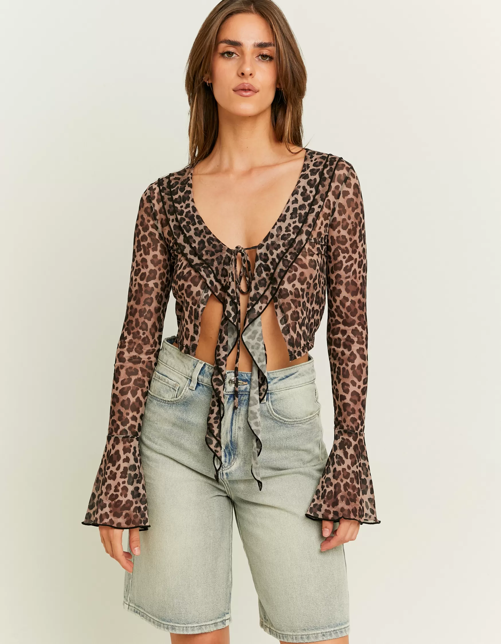 Fashion Top à Manches Longues Imprimé Leo Tops