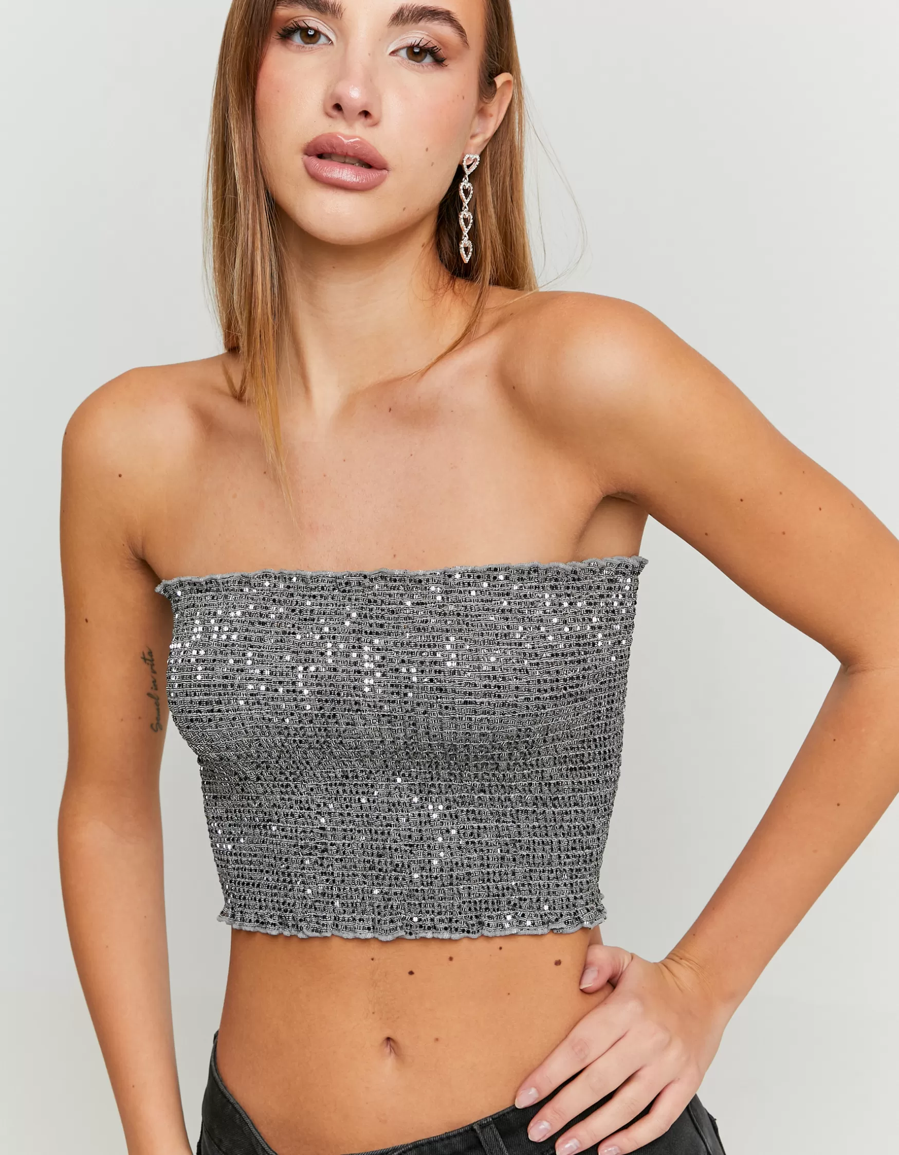 Outlet Top Bandeau avec Sequins Tops