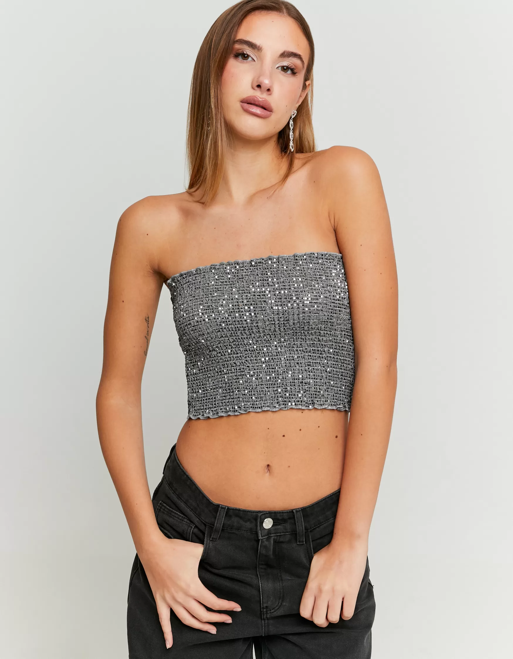 Outlet Top Bandeau avec Sequins Tops