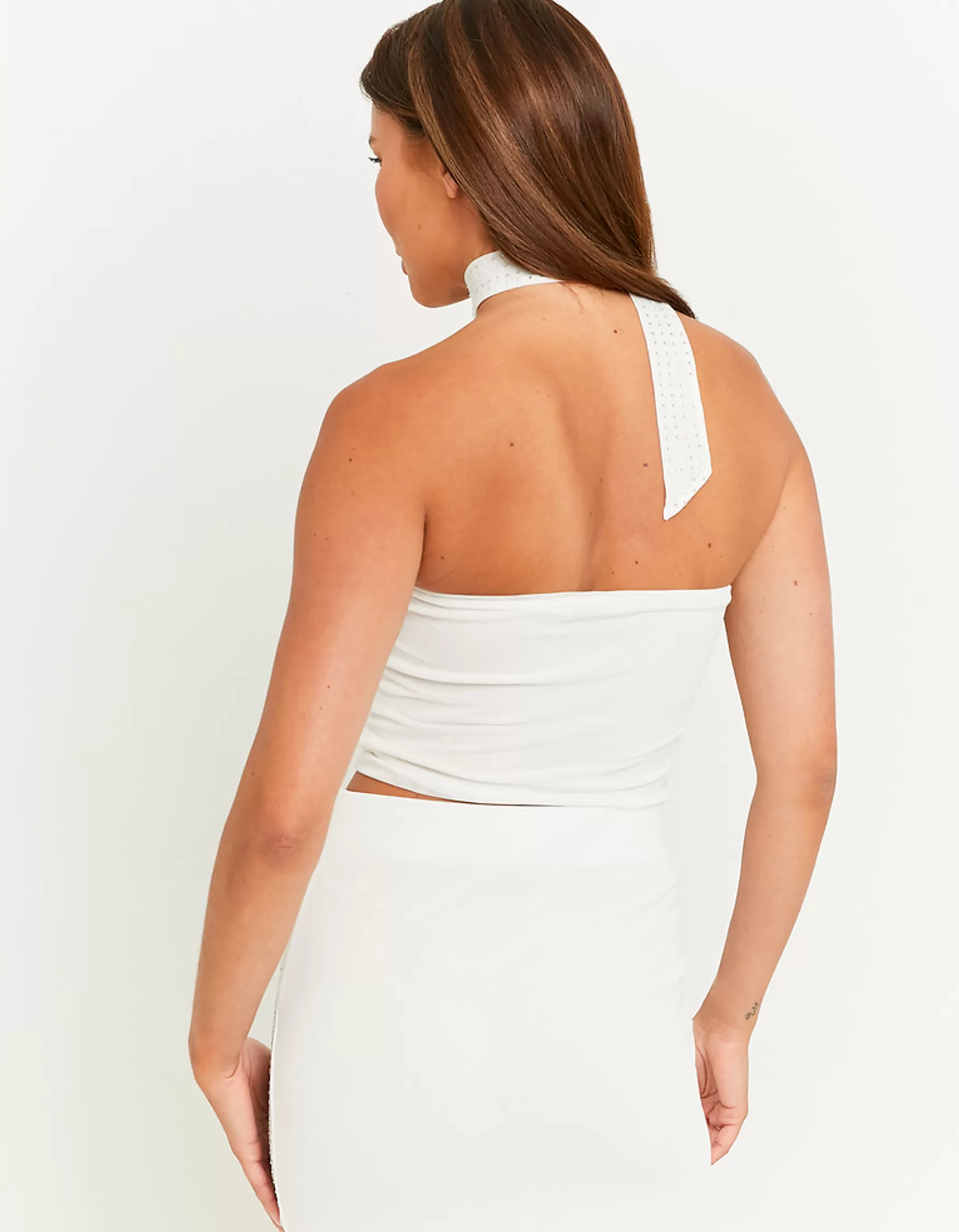 Sale Top Bandeau de Soirée en Strass Tops