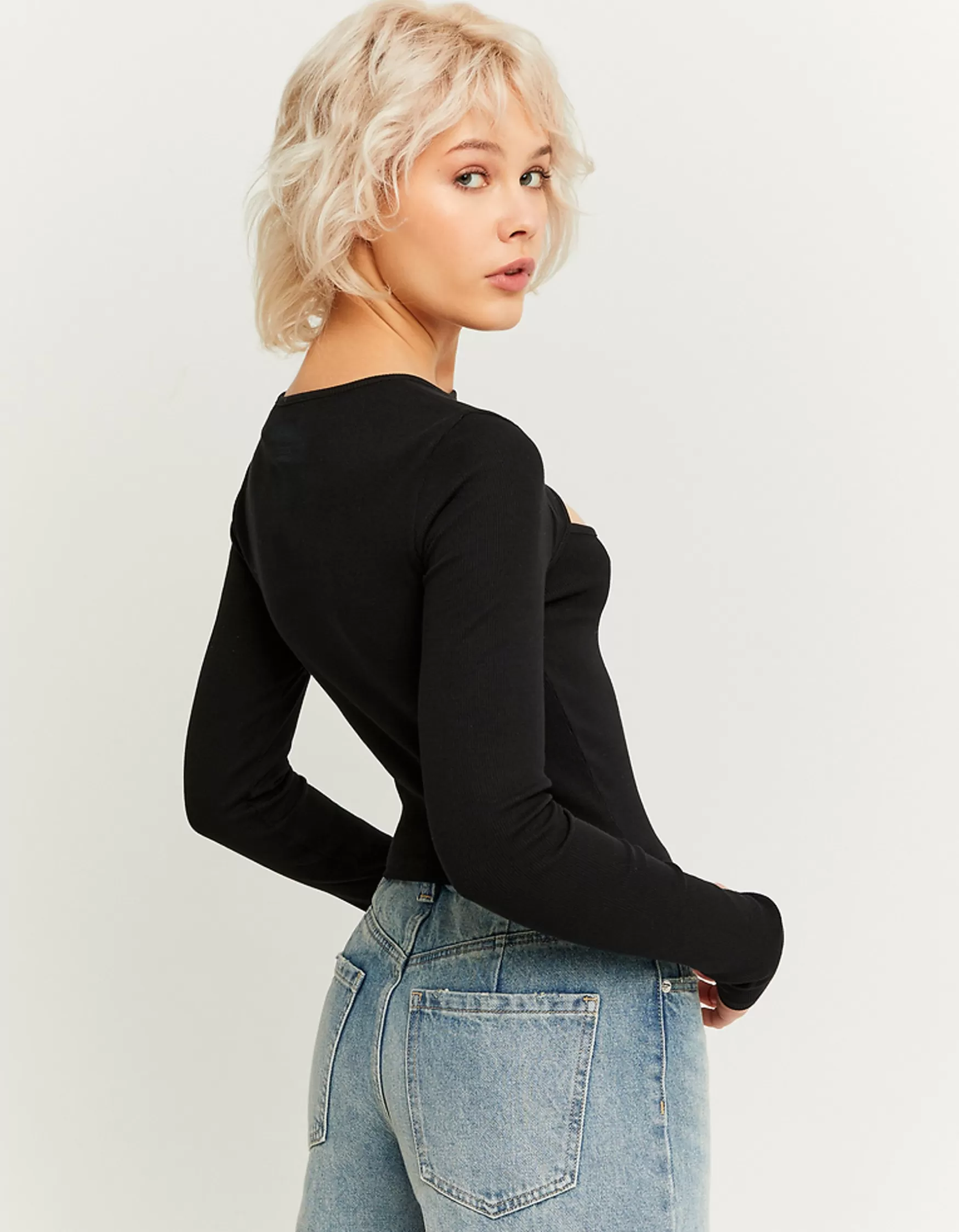 Sale Top Basique Côtelé avec Découpe Tops | T-Shirts Basiques