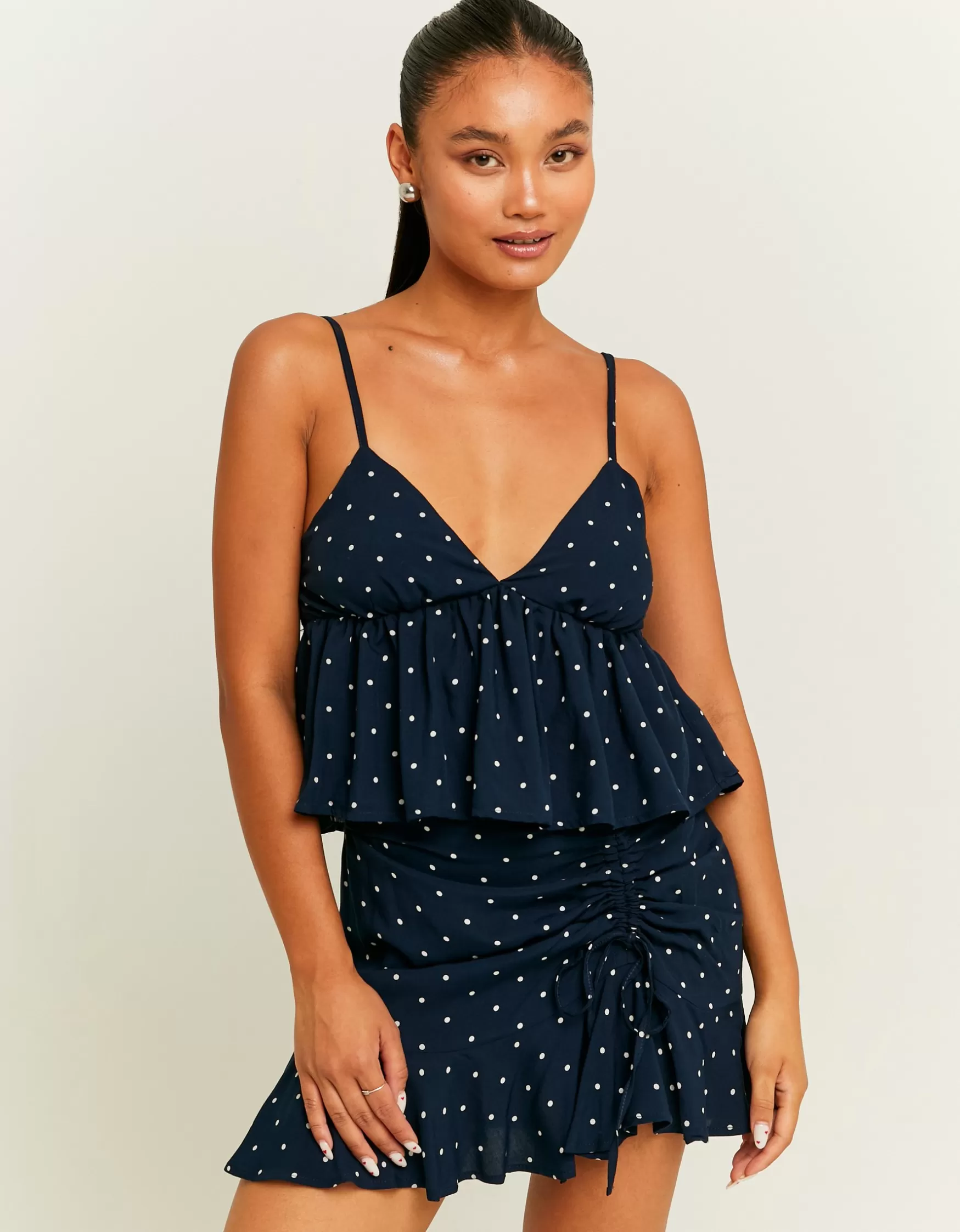 Hot Top à volants et à pois blancs Tops | Total Look