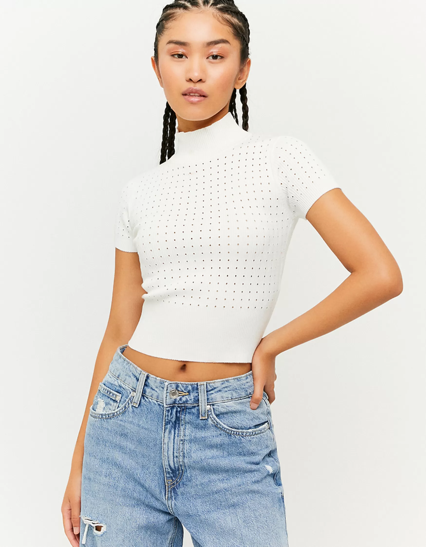 Flash Sale Top Col Montant Maille