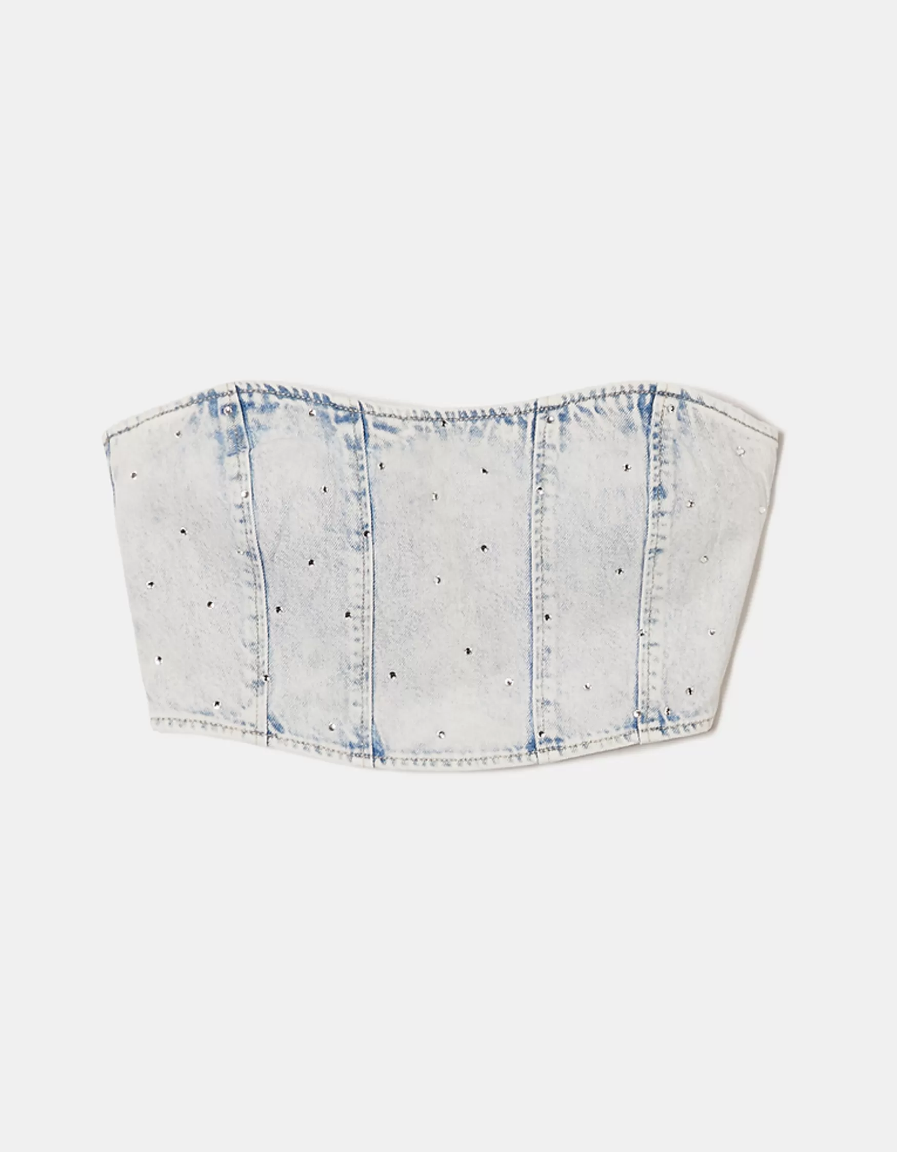 Cheap Top corset en jean avec strass Tops