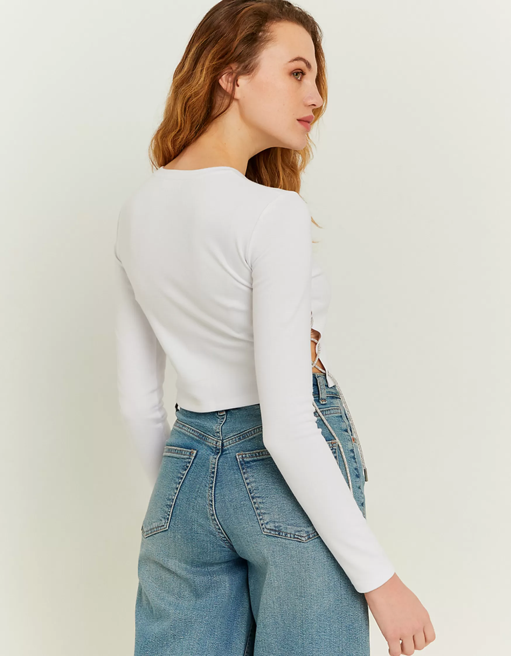 Outlet Top court avec chaîne en strass Tops