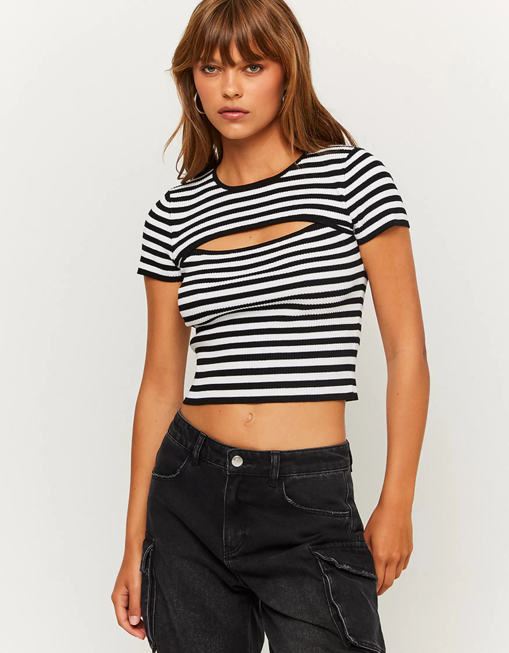 Cheap Top en maille à découpes Maille | Tops
