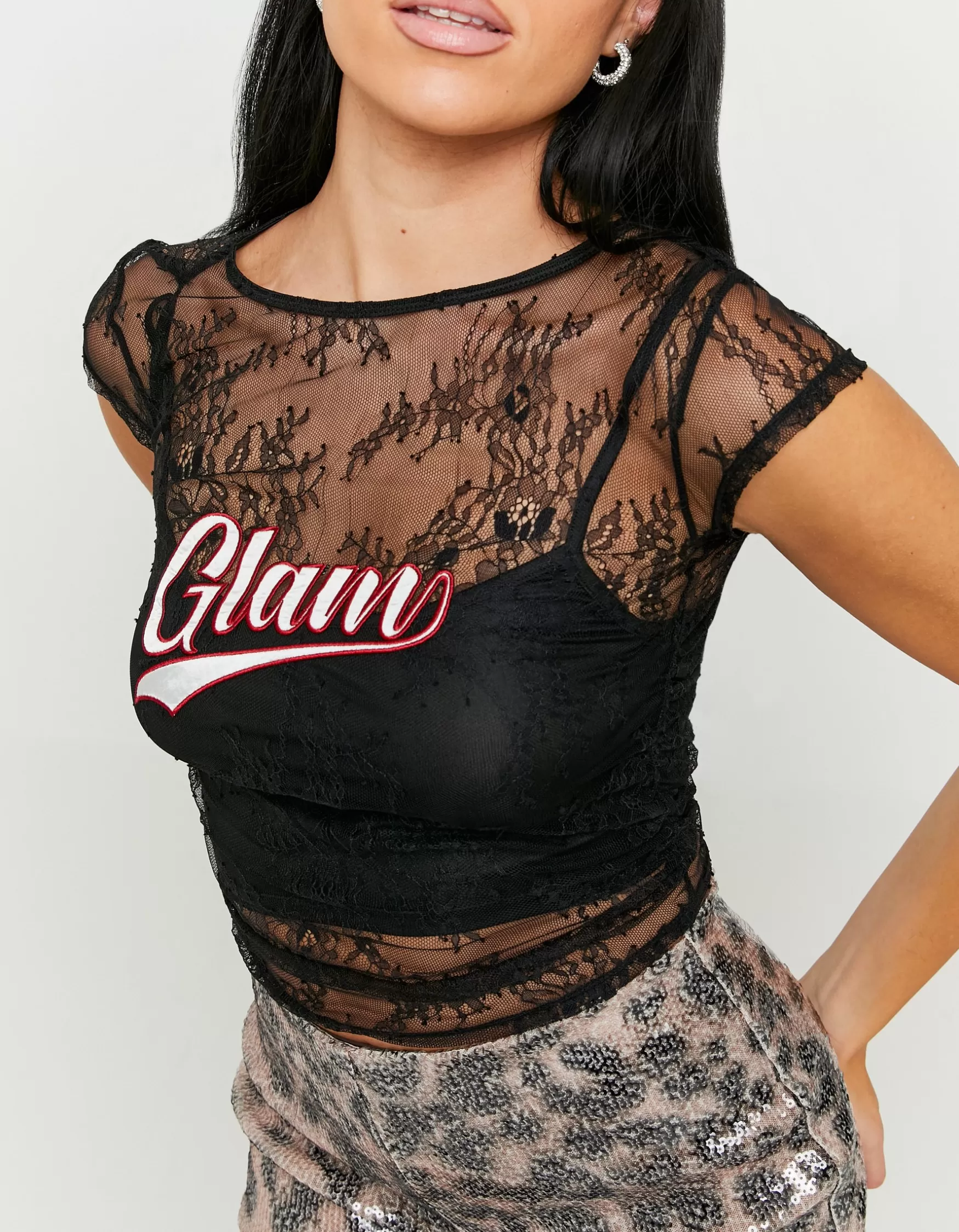 Sale Top Ajusté avec Patch Tops
