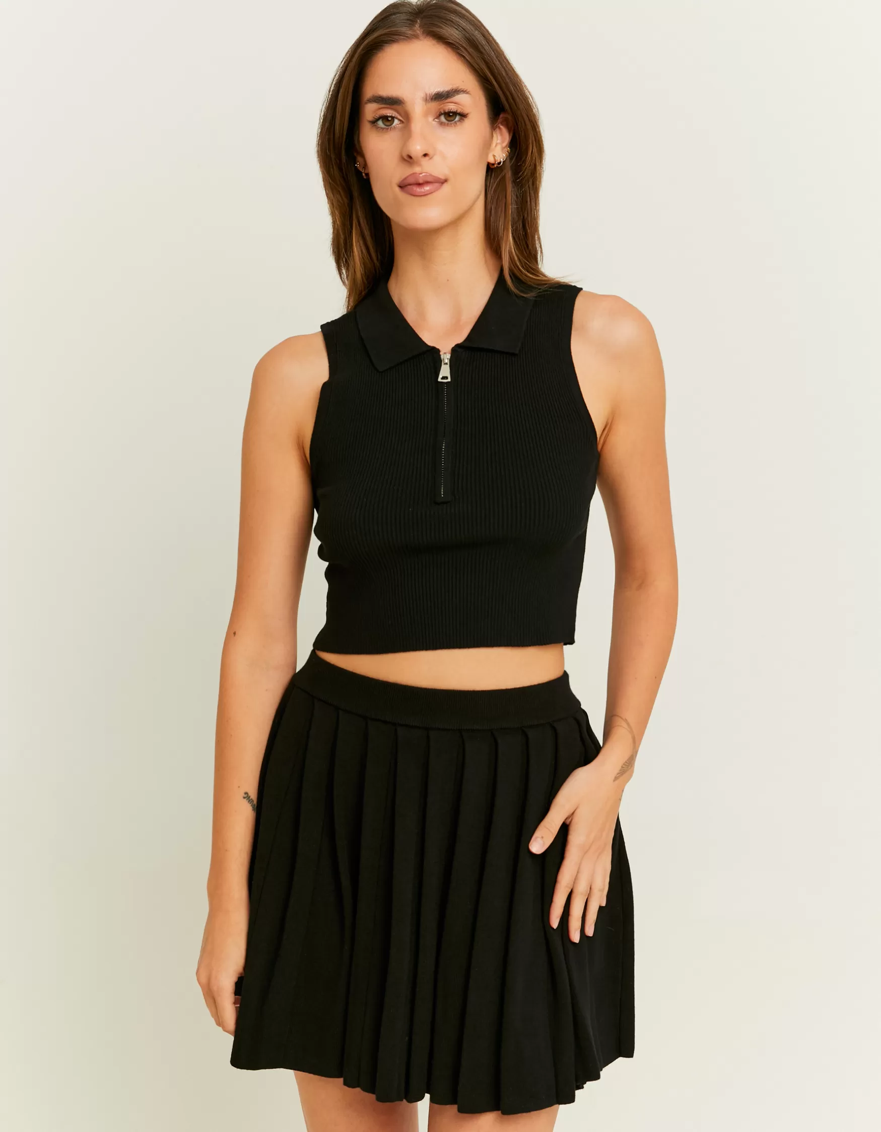 Shop Top Colo Polo Zippé Maille | Tops