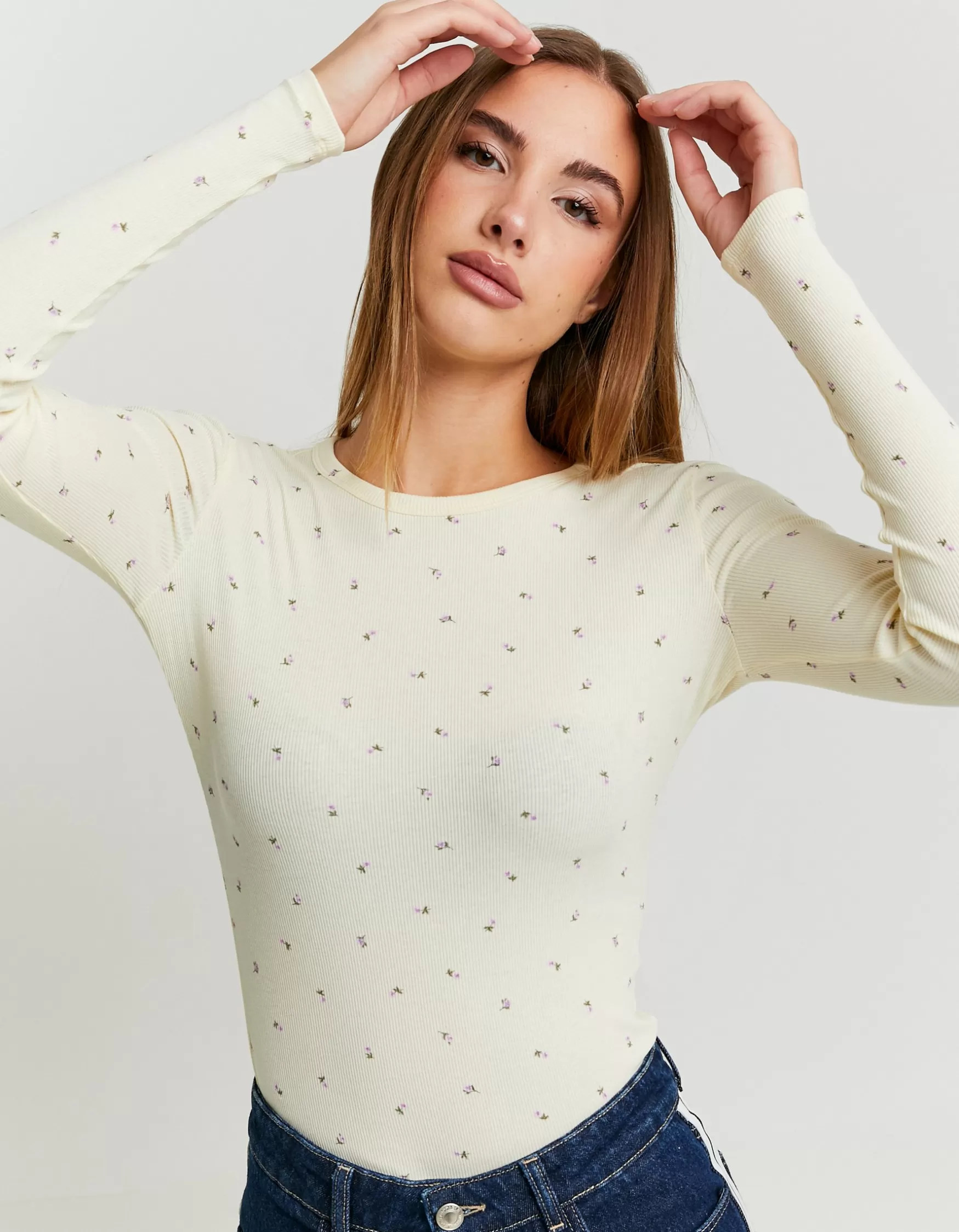 Cheap T-Shirt Basique à Imprimé Floral T-Shirts Basiques