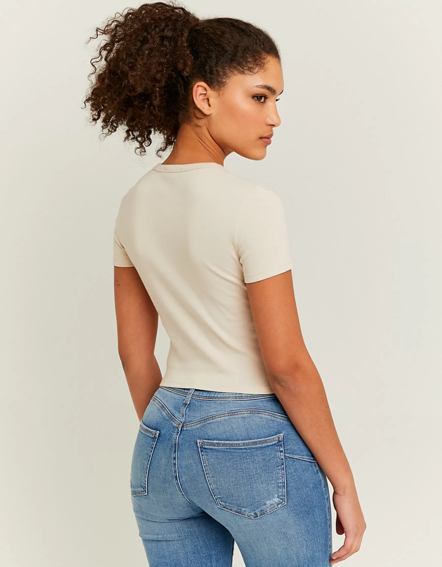 Sale T-shirt basique côtelé T-Shirts Basiques
