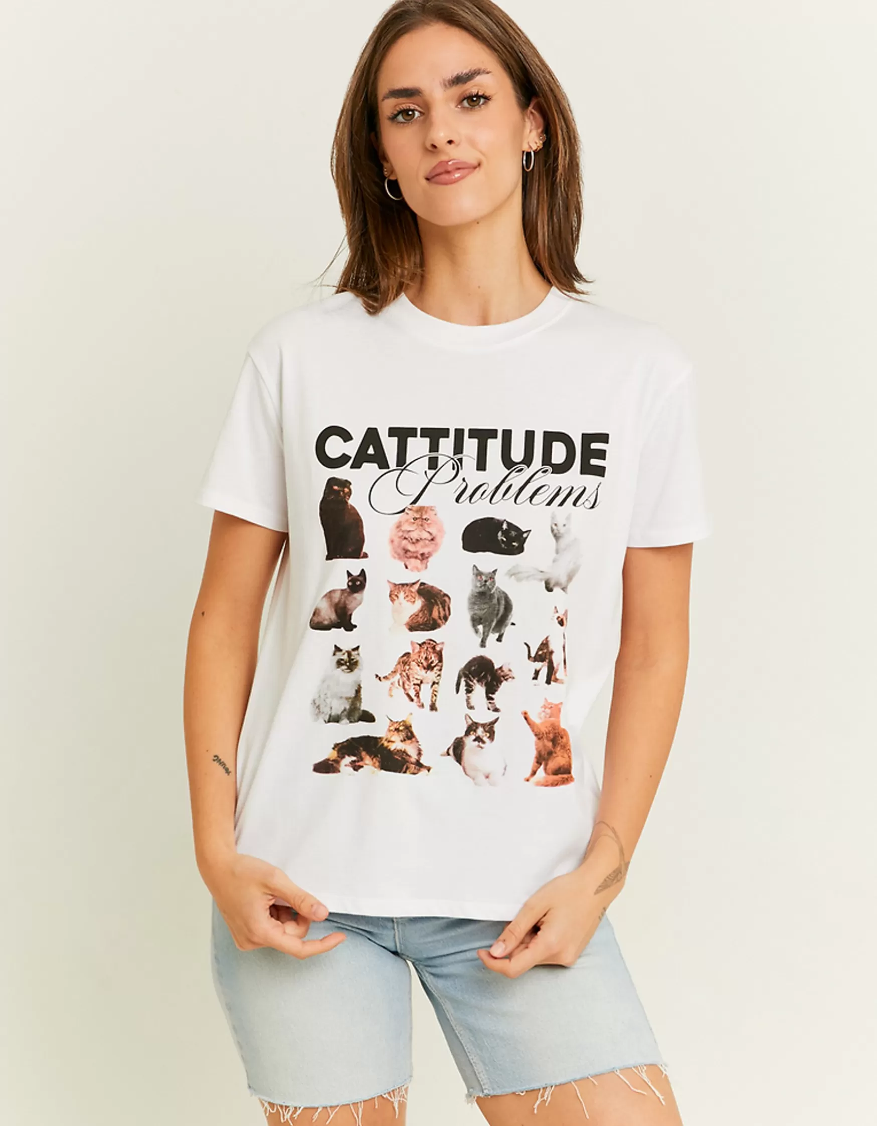 Clearance T-Shirt Imprimé Chat T-Shirts Imprimés