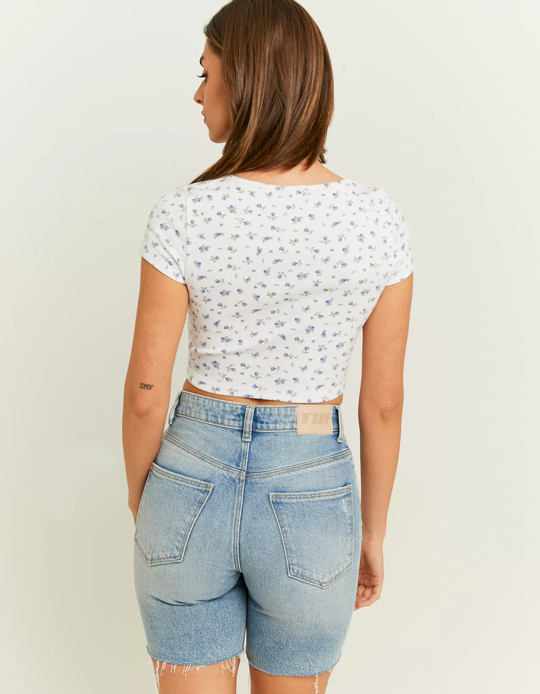 Hot T-Shirt Court Encolure Carrée Imprimé Floral Leggings | T-Shirts Basiques
