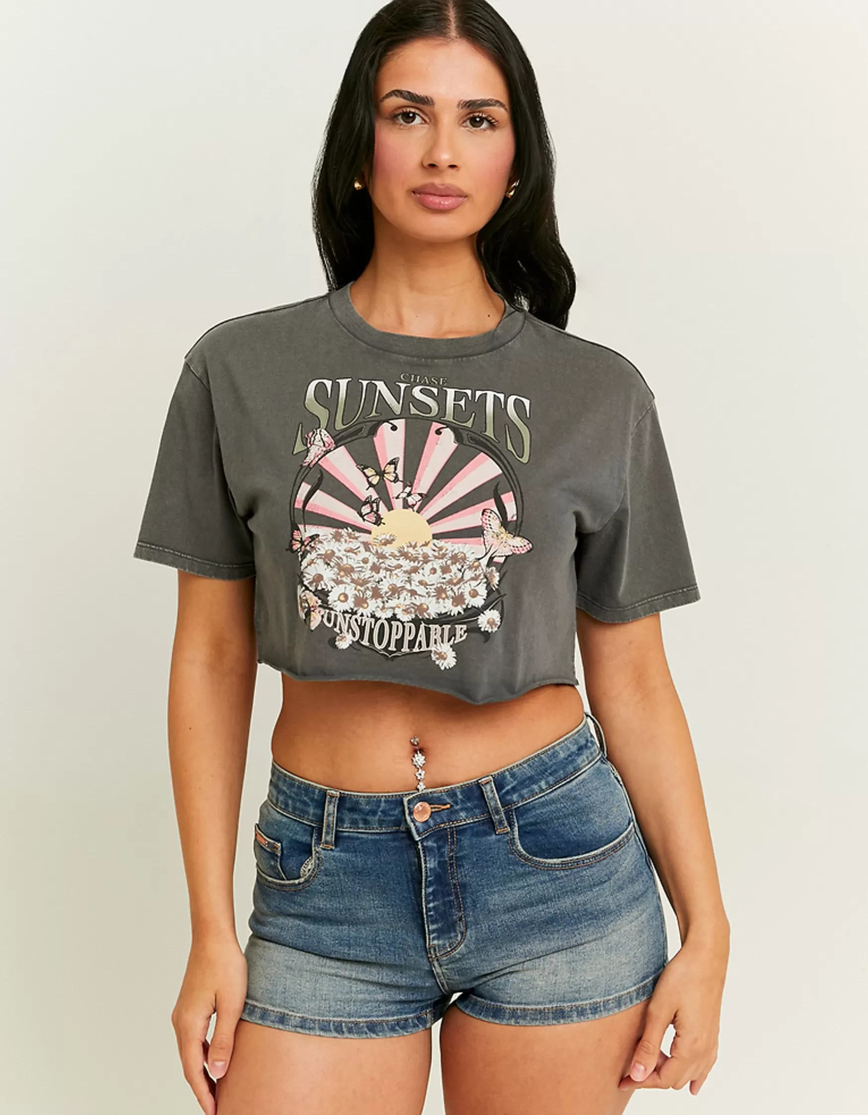 Store T-Shirt Court Imprimé Acid Wash T-Shirts Imprimés
