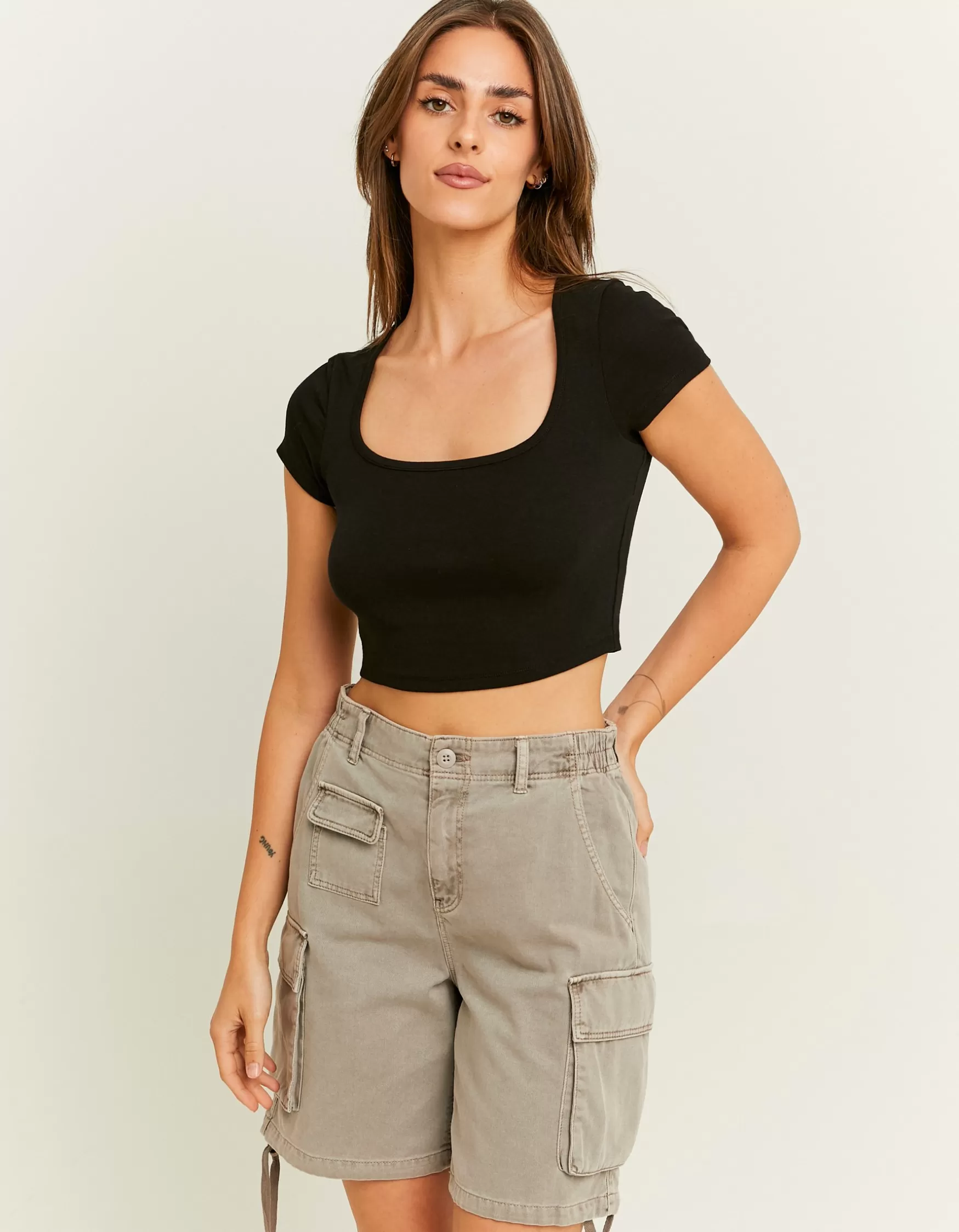 Sale T-Shirt Court Encolure Carrée Leggings | T-Shirts Basiques