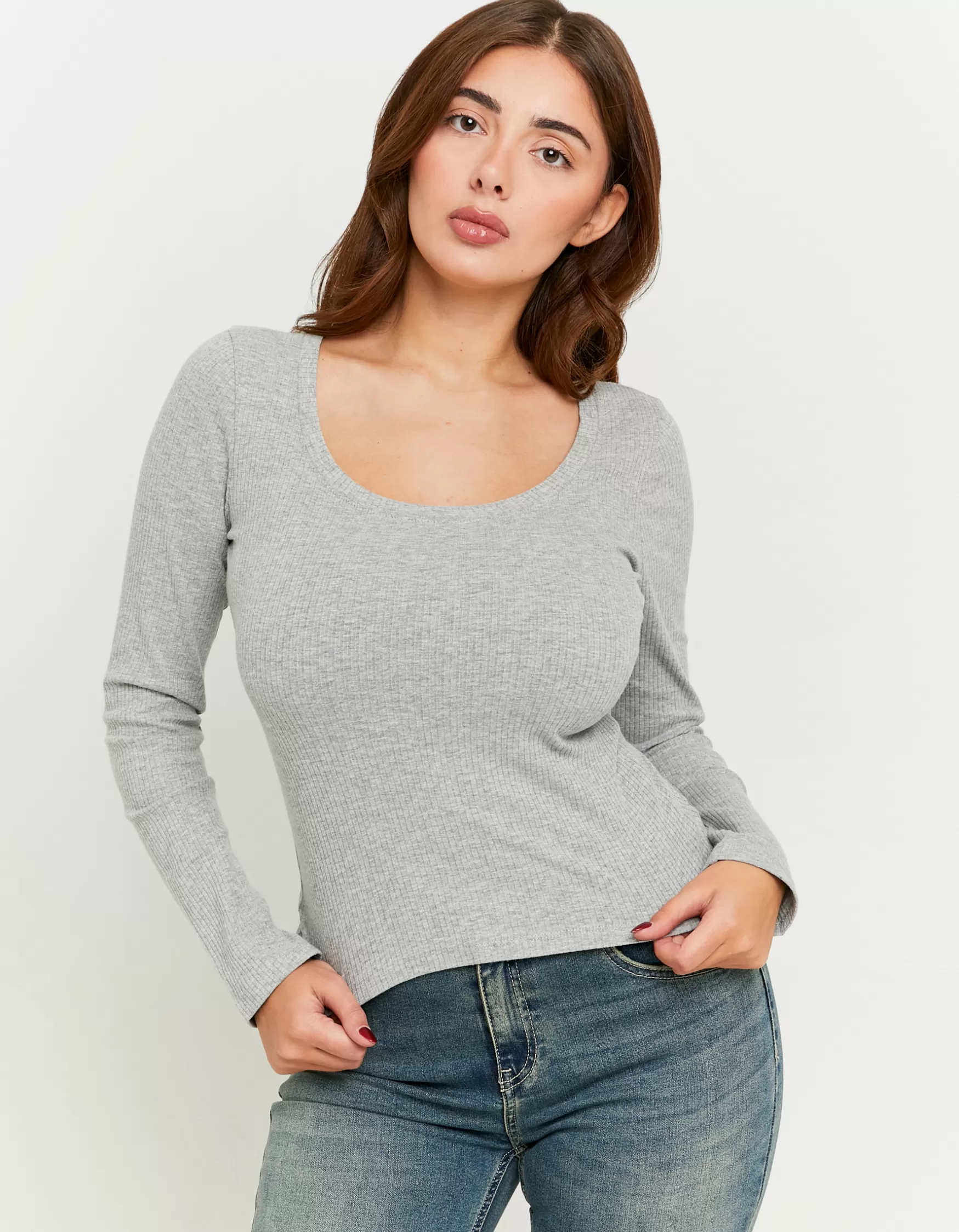 Fashion T-Shirt Basique Côtelé T-Shirts Basiques