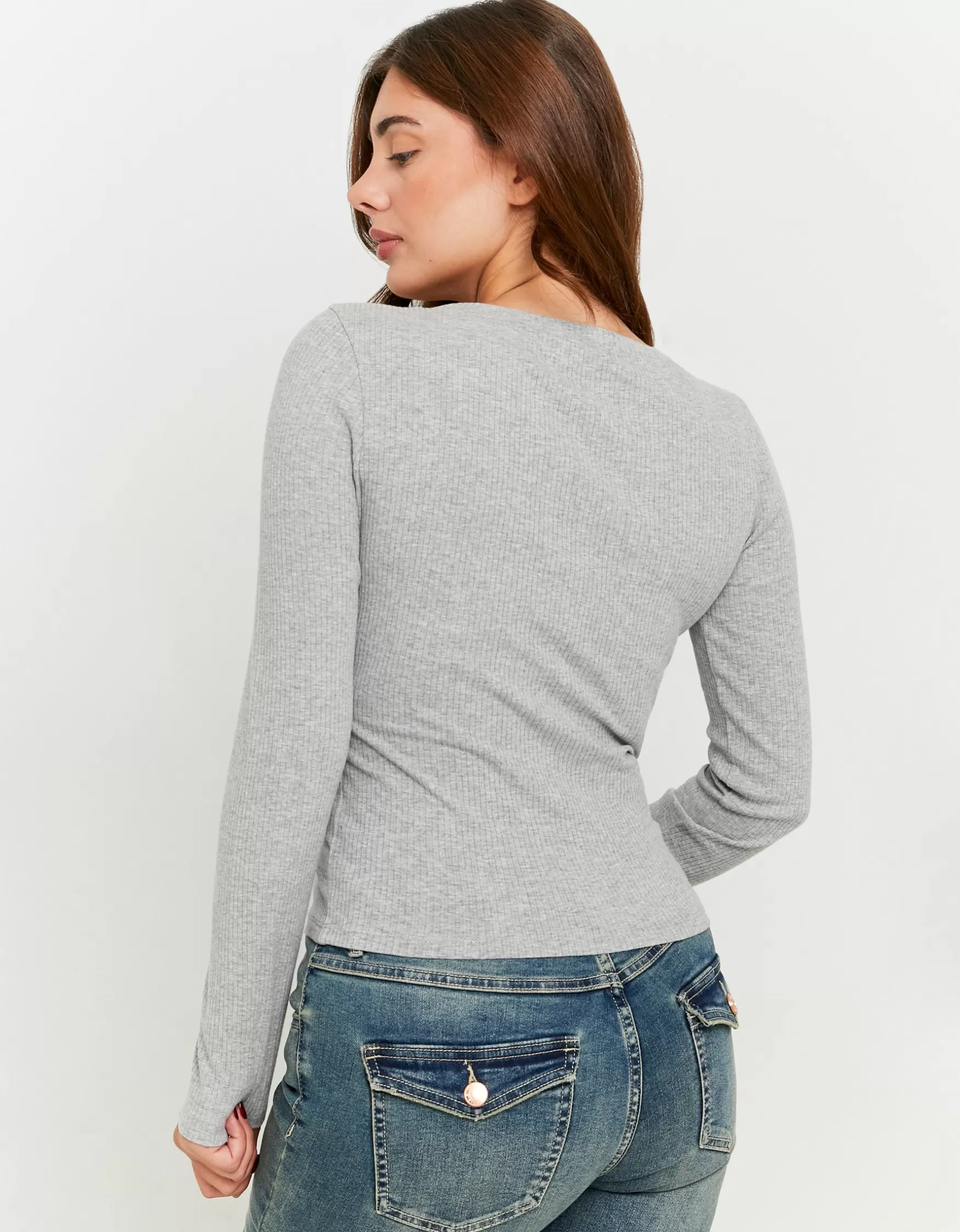 Fashion T-Shirt Basique Côtelé T-Shirts Basiques