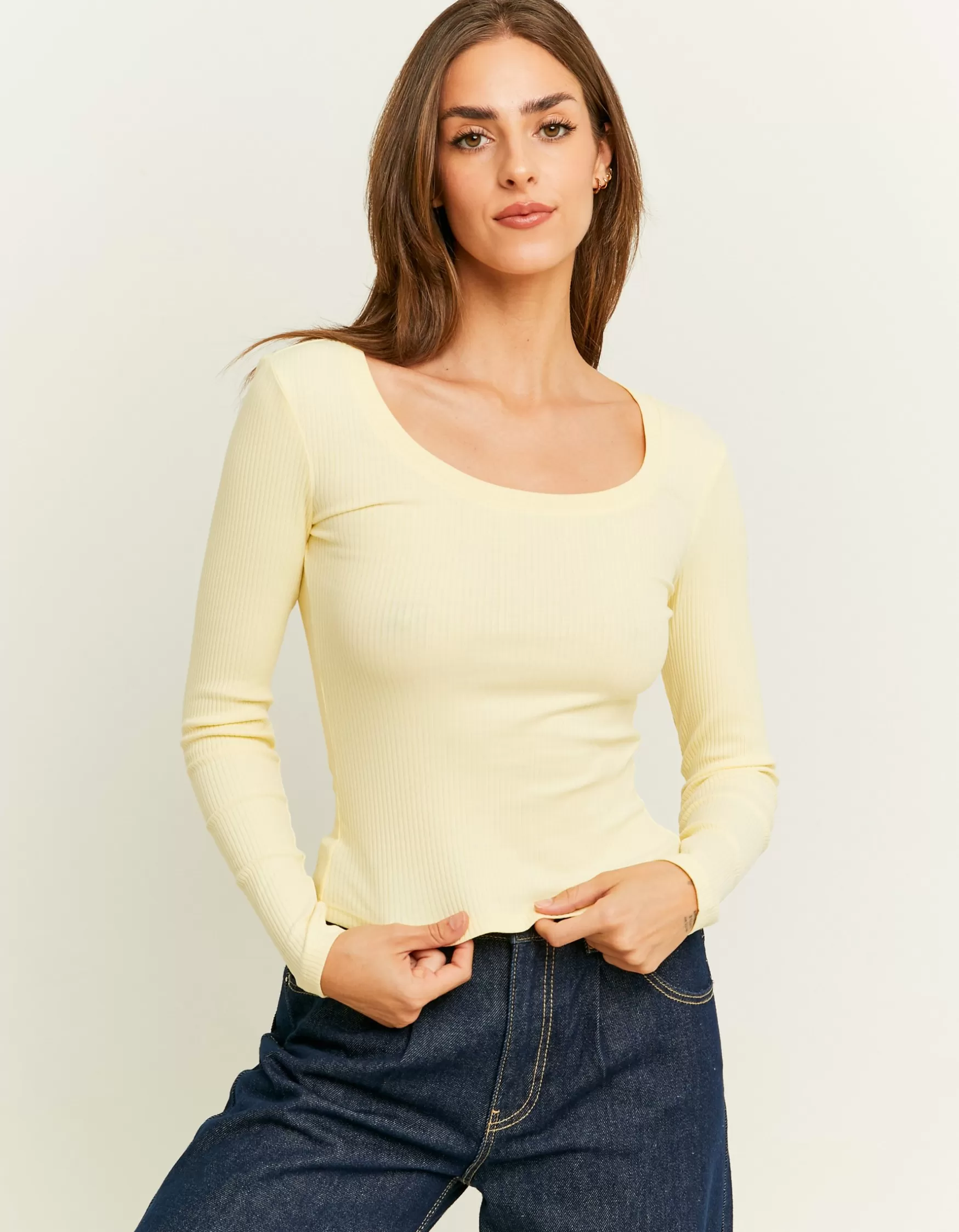 Best Sale T-Shirt Basique Côtelé T-Shirts Basiques