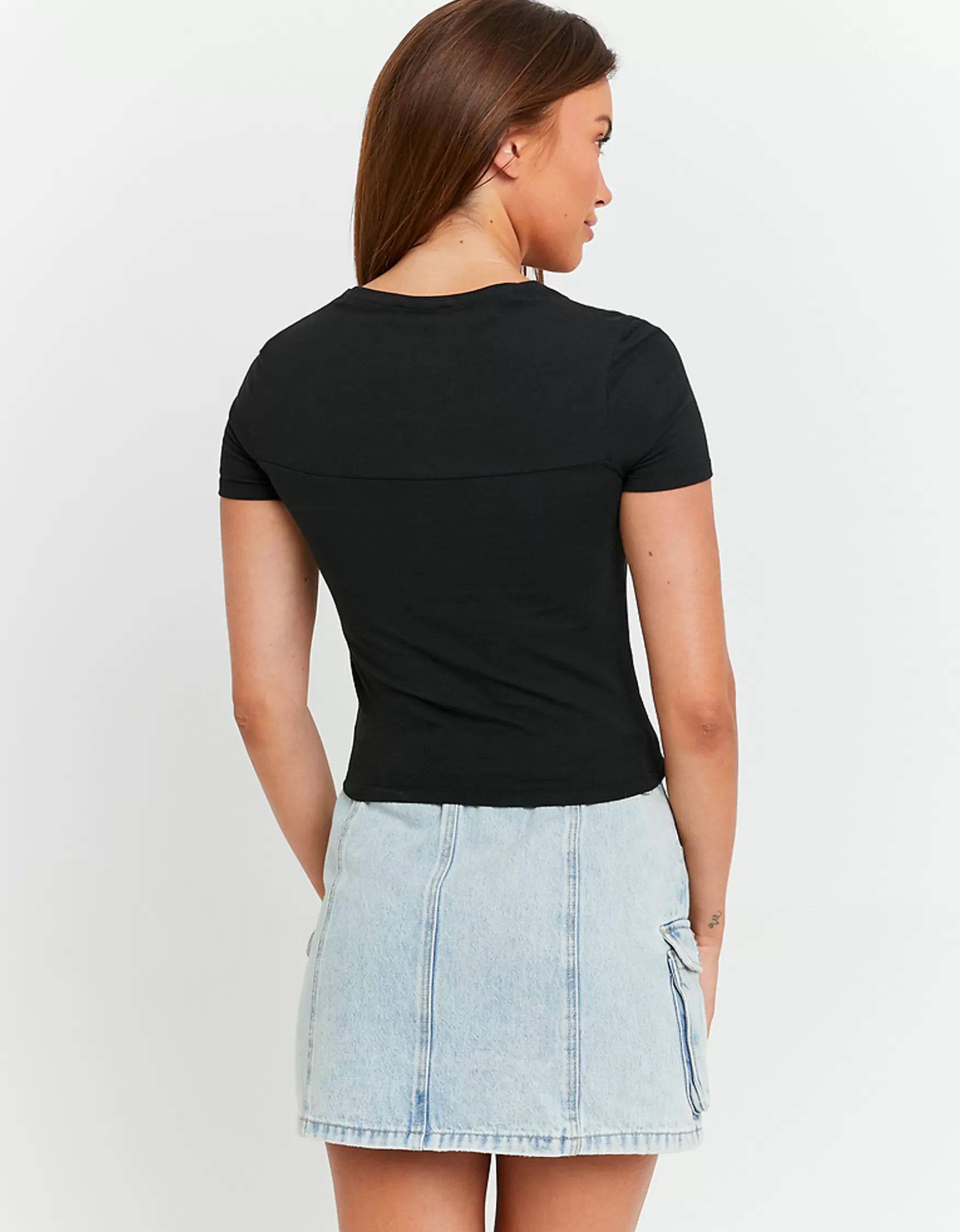 Cheap T-Shirt Basique avec Encolure Carrée T-Shirts Basiques