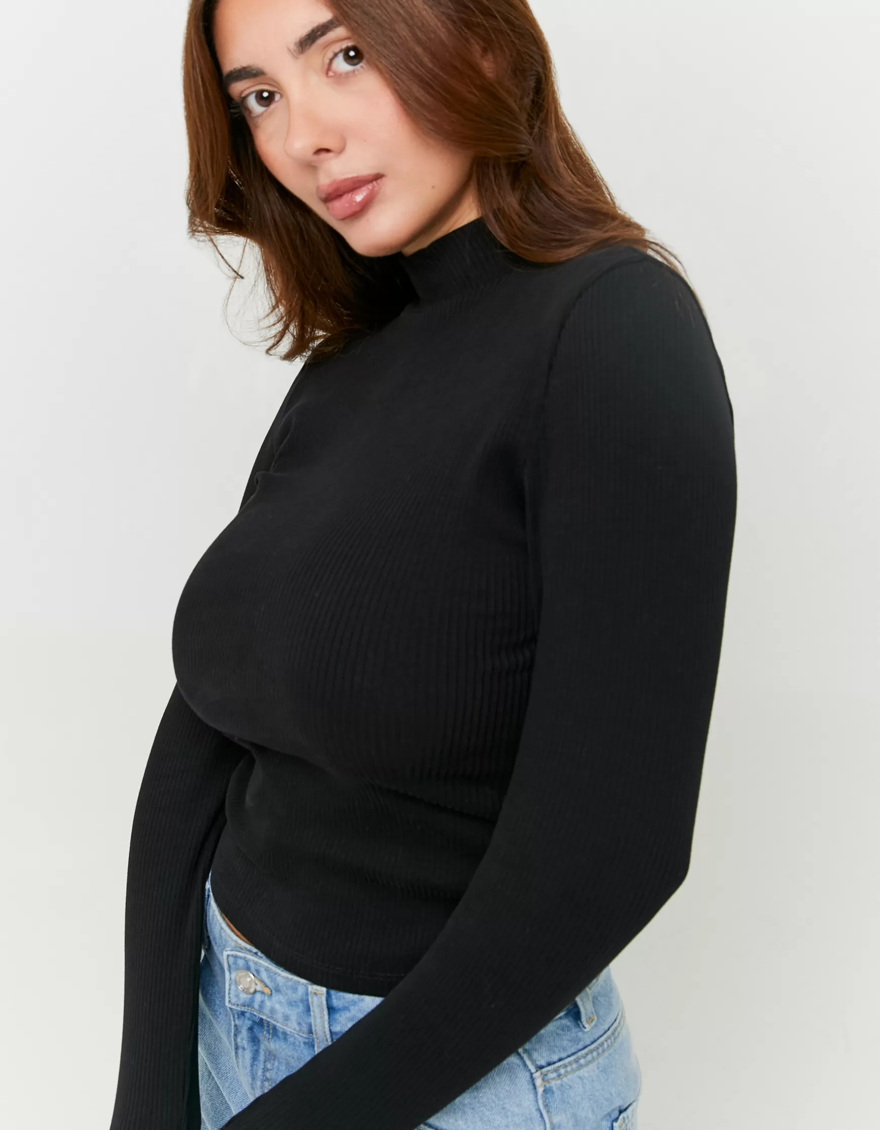 Sale T-Shirt Col Montant T-Shirts Basiques