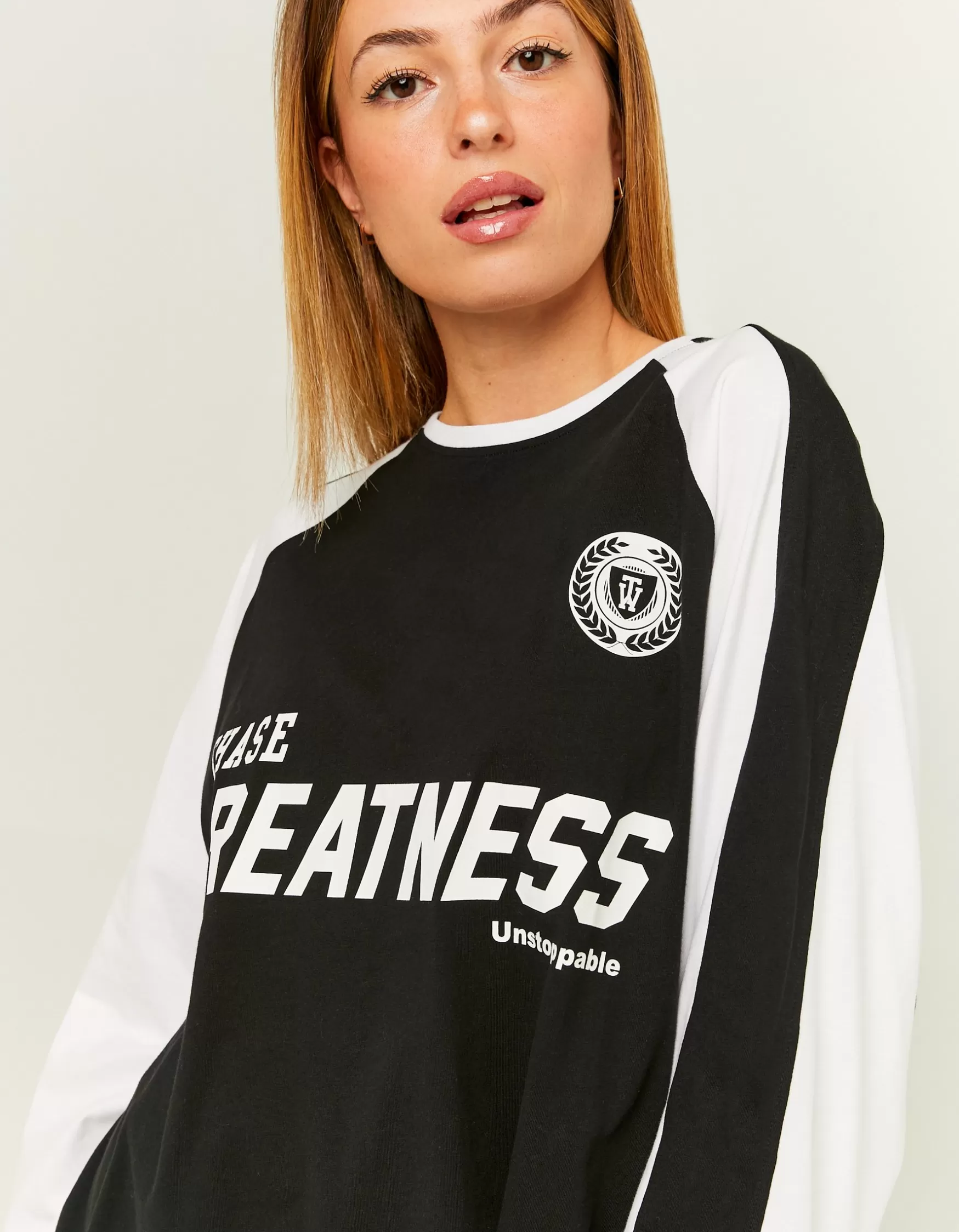 Store T-Shirt Imprimé et Manches Contrastantes T-Shirts Imprimés