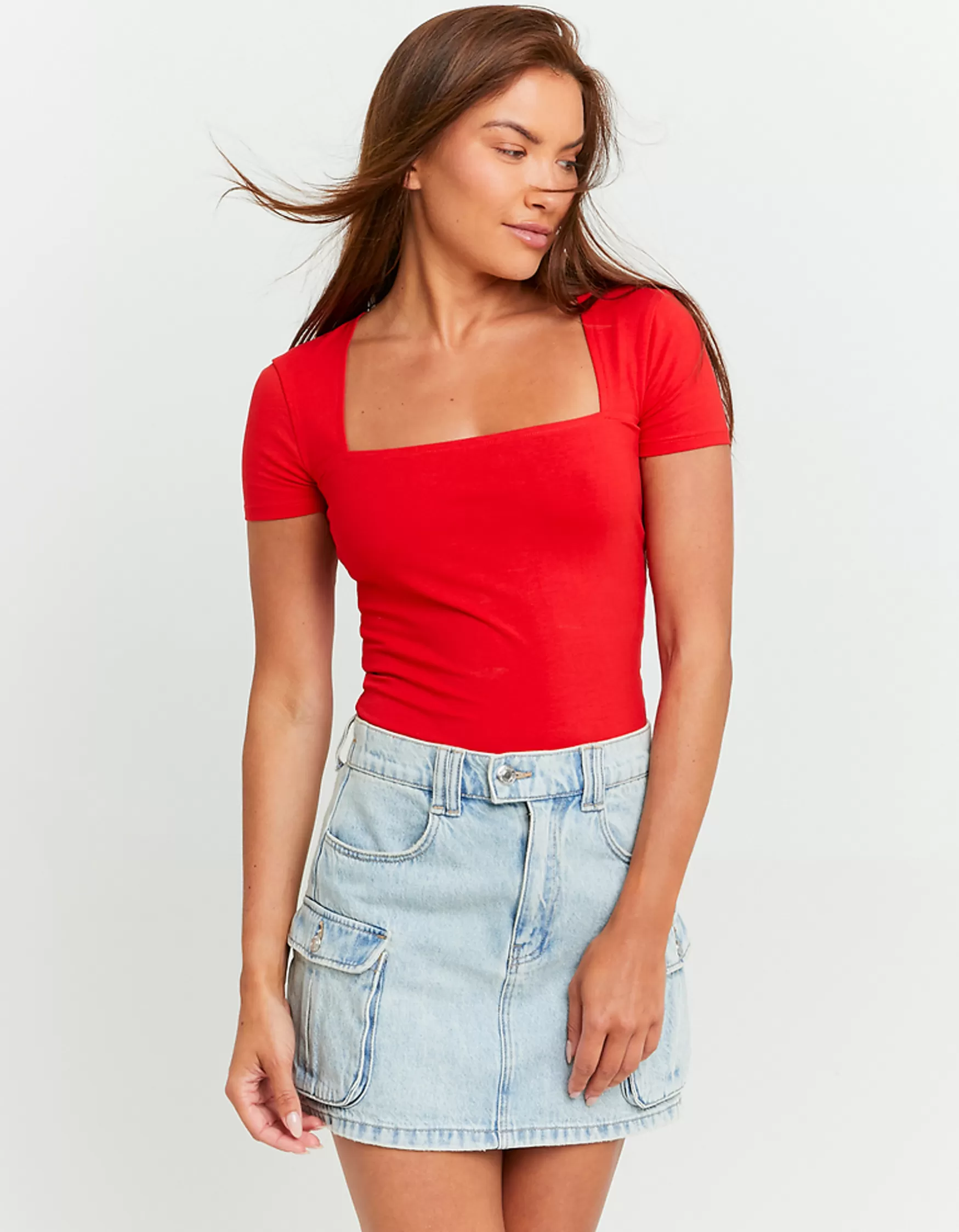 Online T-Shirt Basique avec Encolure Carrée T-Shirts Basiques